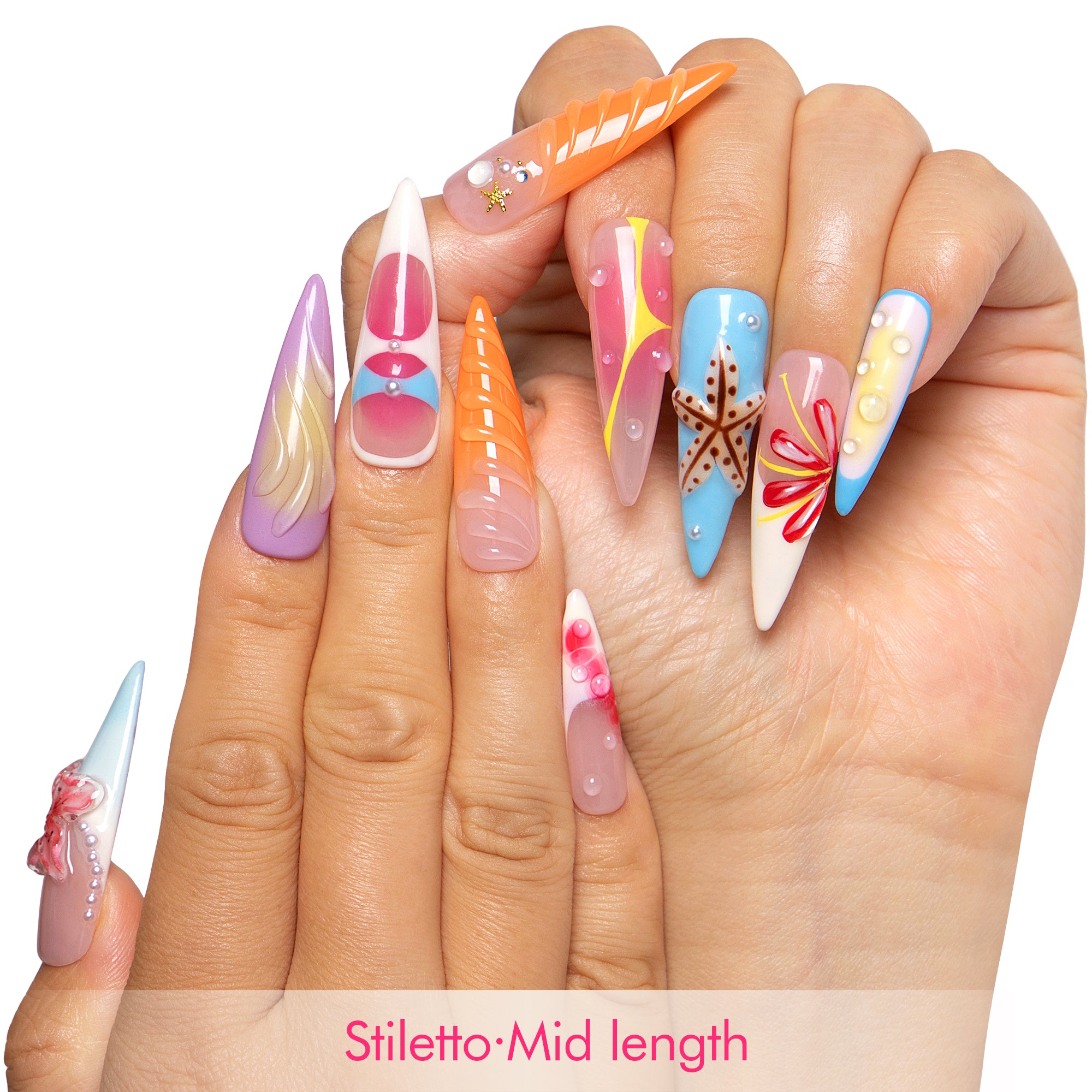 Pool Party Queen Handmade Nails H562