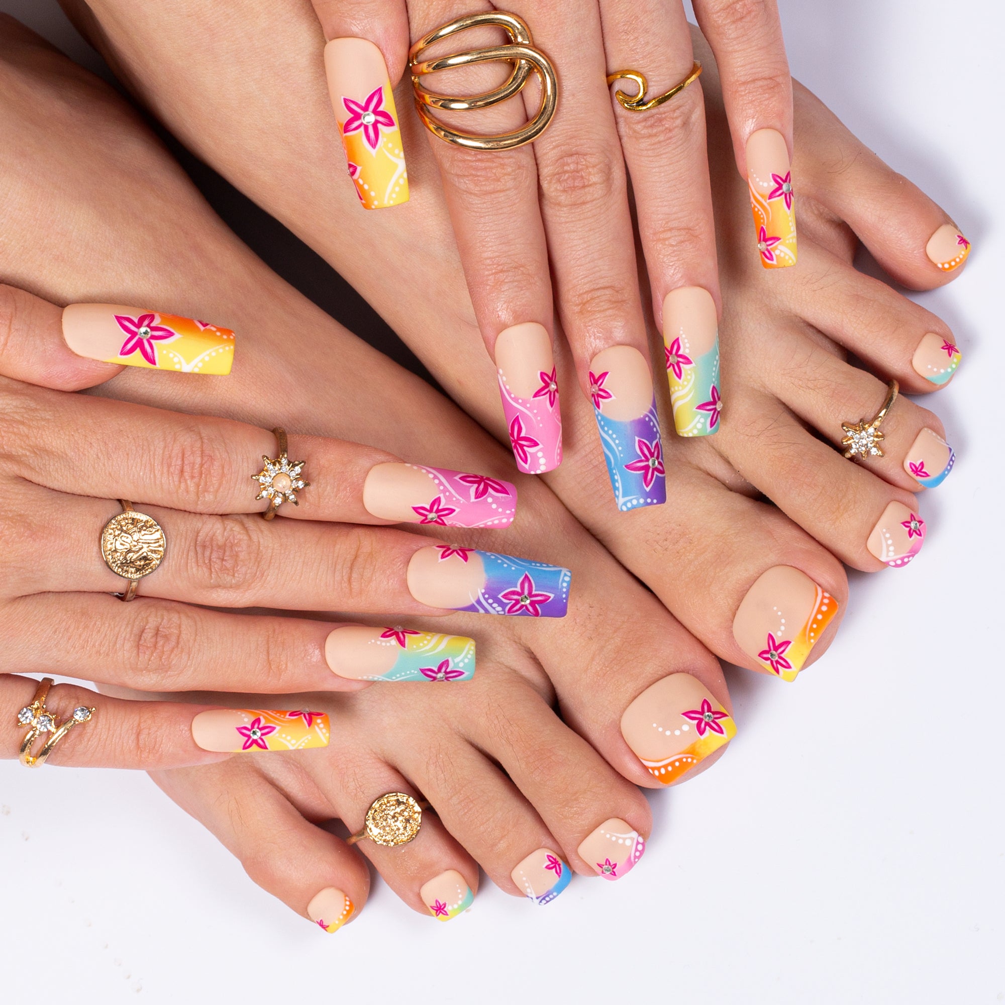 Color Me Chaotic Combo Set Handmade Nails H571+T571