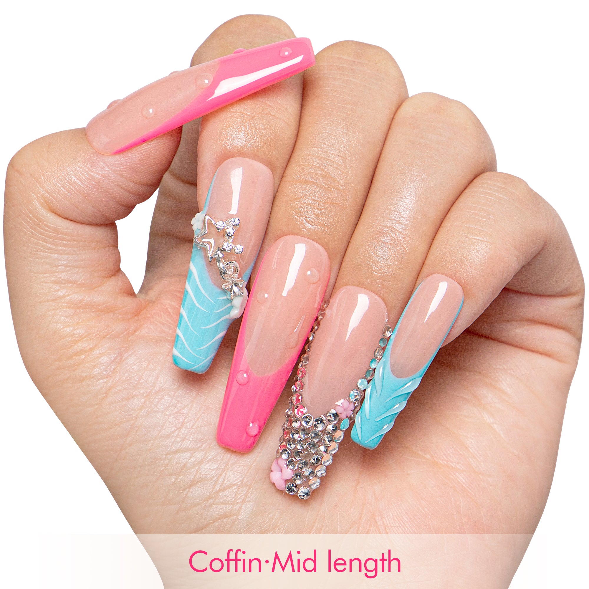 Cotton Candy Obsession Handmade Nails H581