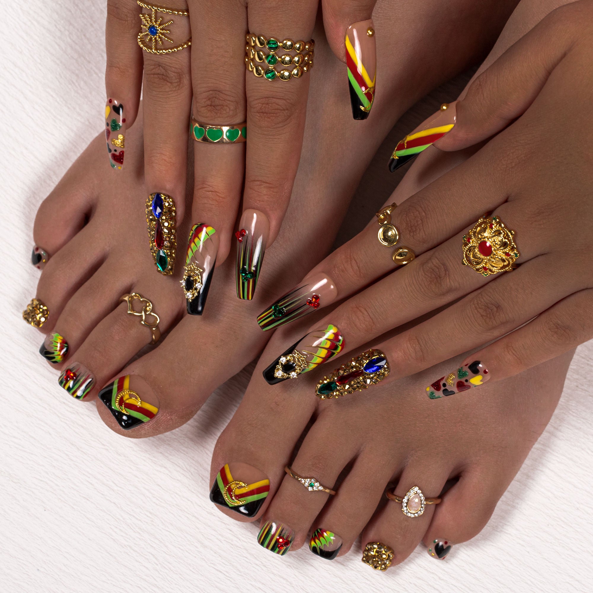For The Culture Combo Set Handmade Nails H586+T586