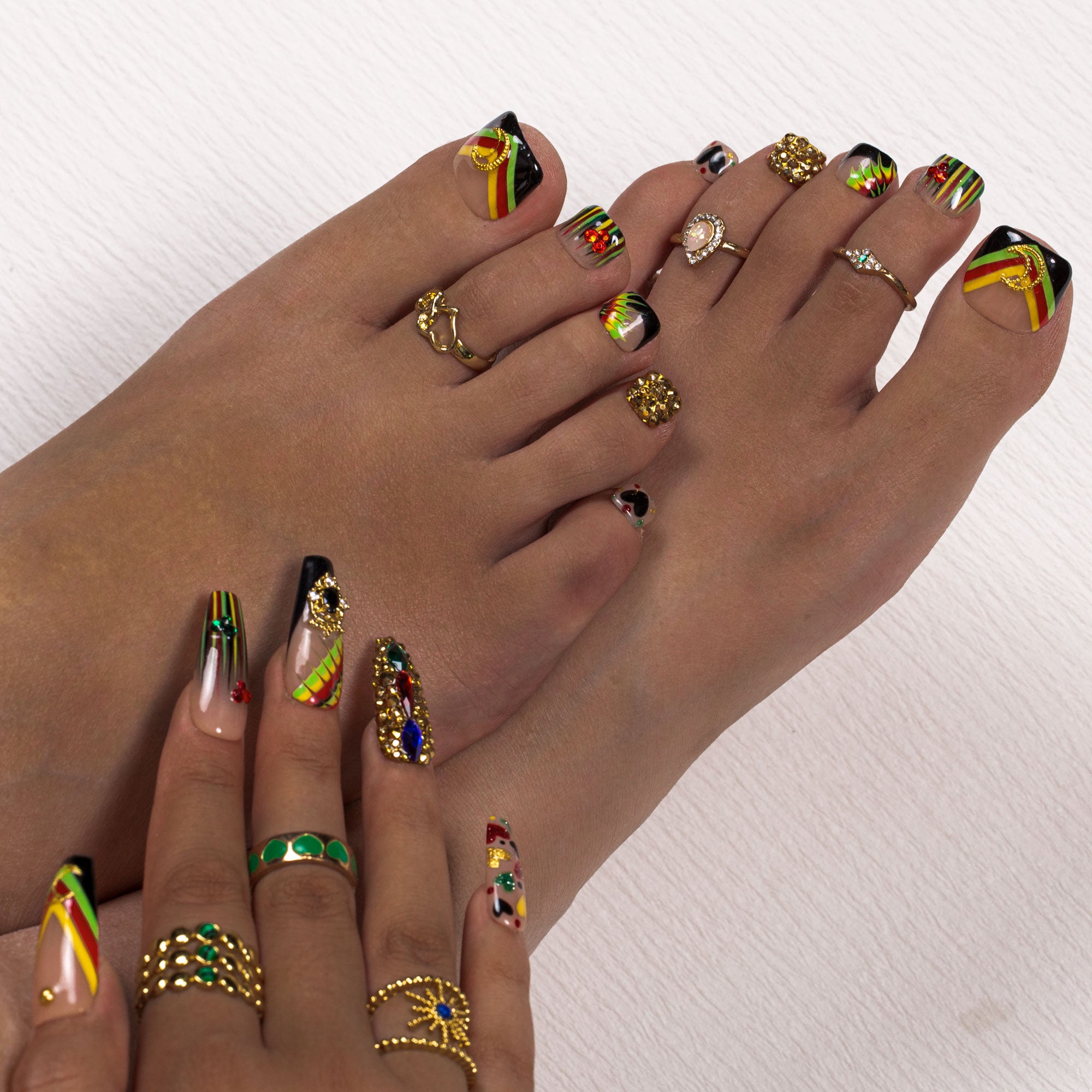 For The Culture Combo Set Handmade Nails H586+T586