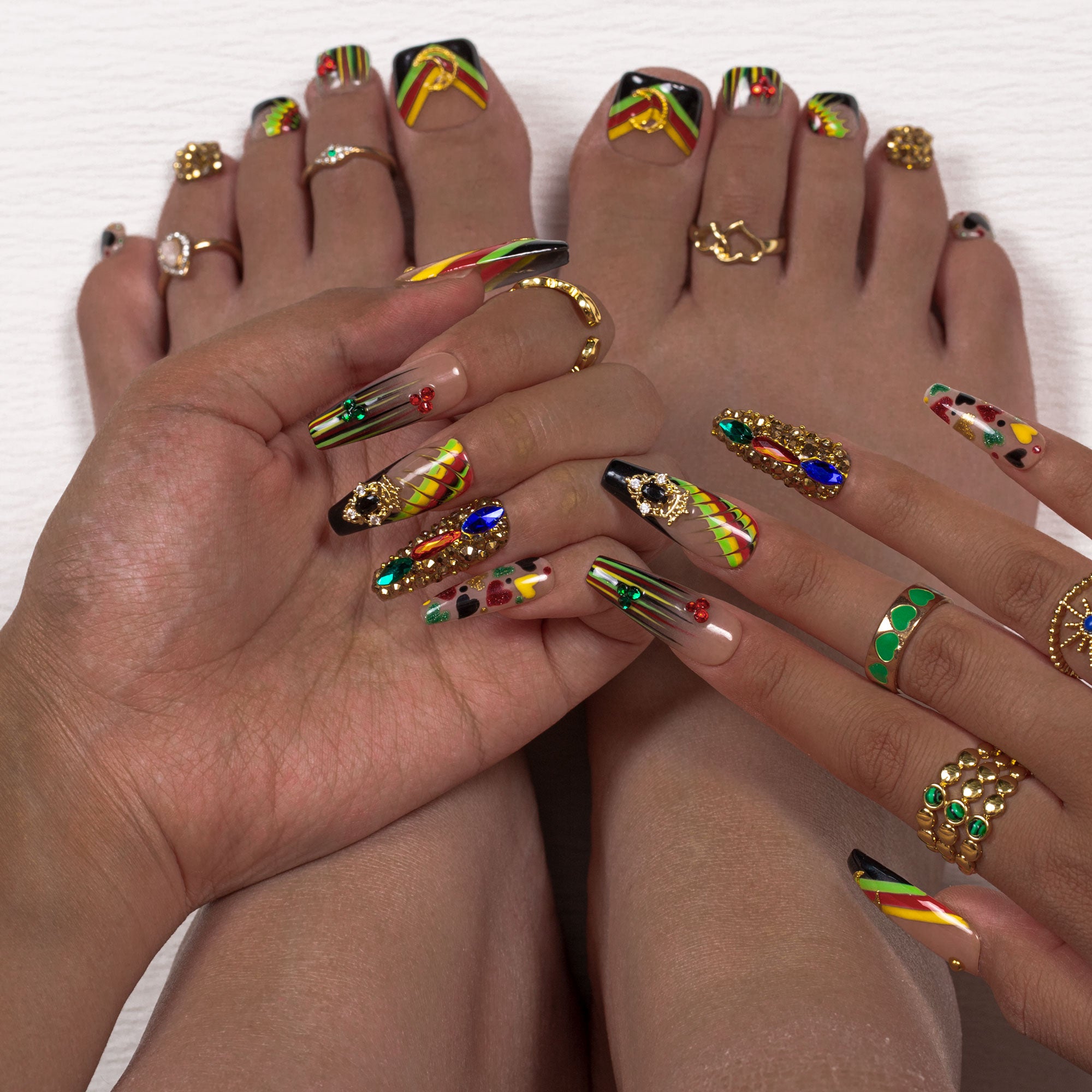 For The Culture Combo Set Handmade Nails H586+T586