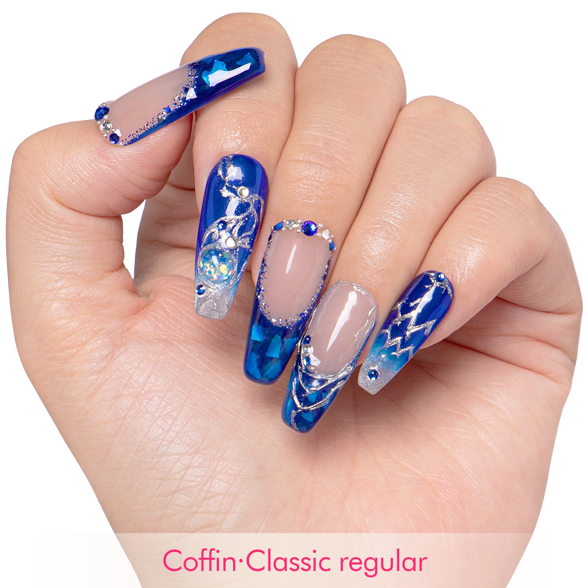 Aquarius Ice Queen Handmade Nails H589