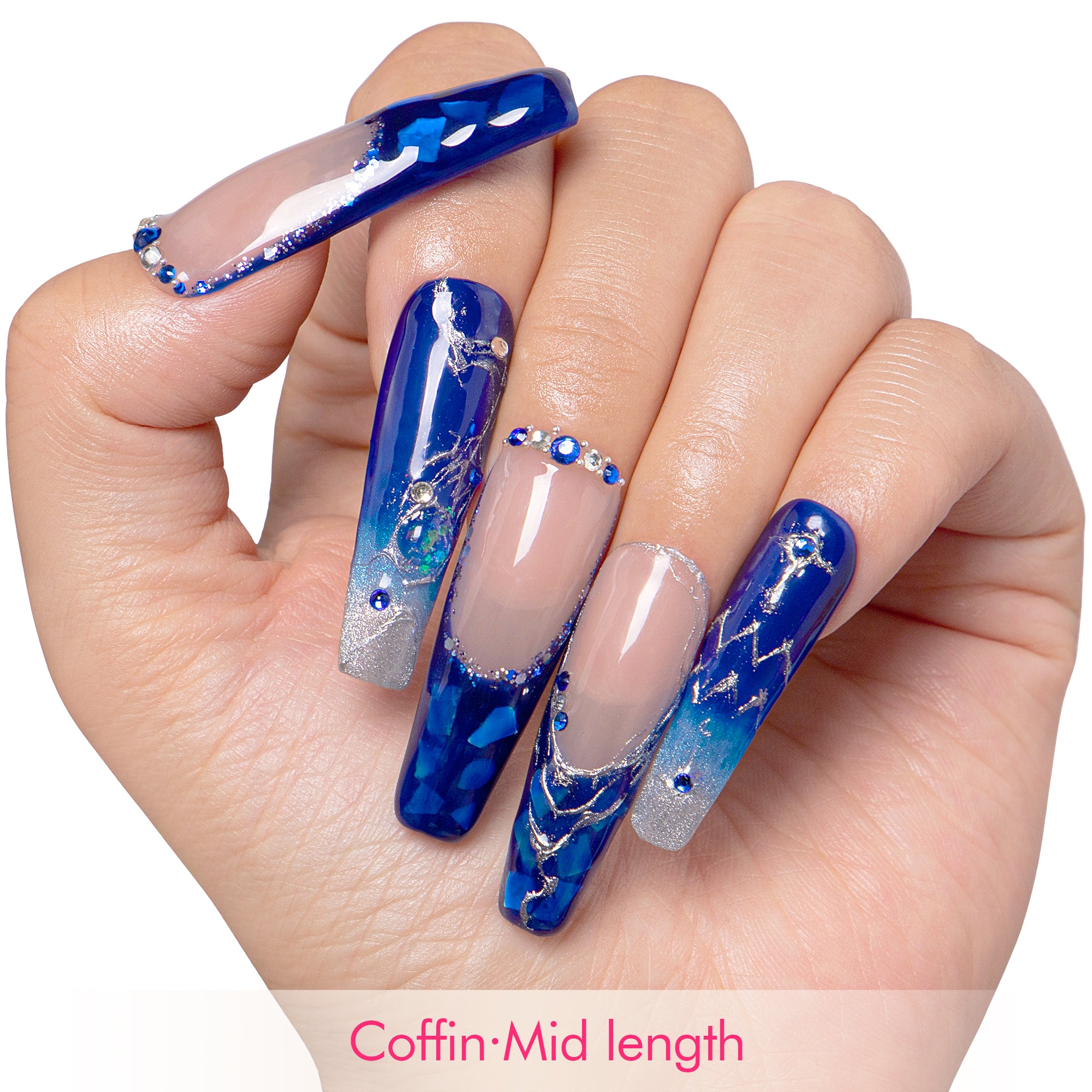 Aquarius Ice Queen Handmade Nails H589