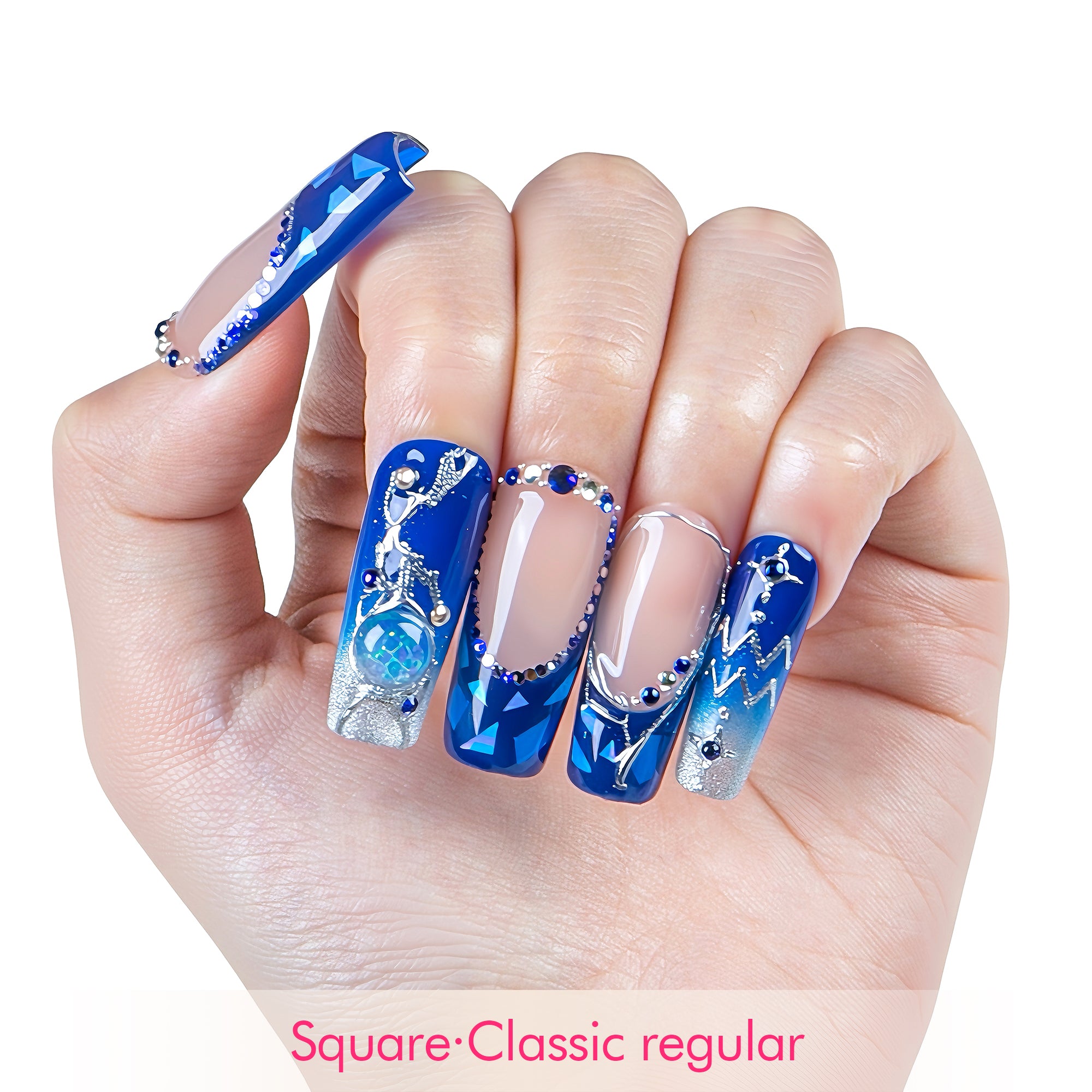 Aquarius Ice Queen Handmade Nails H589