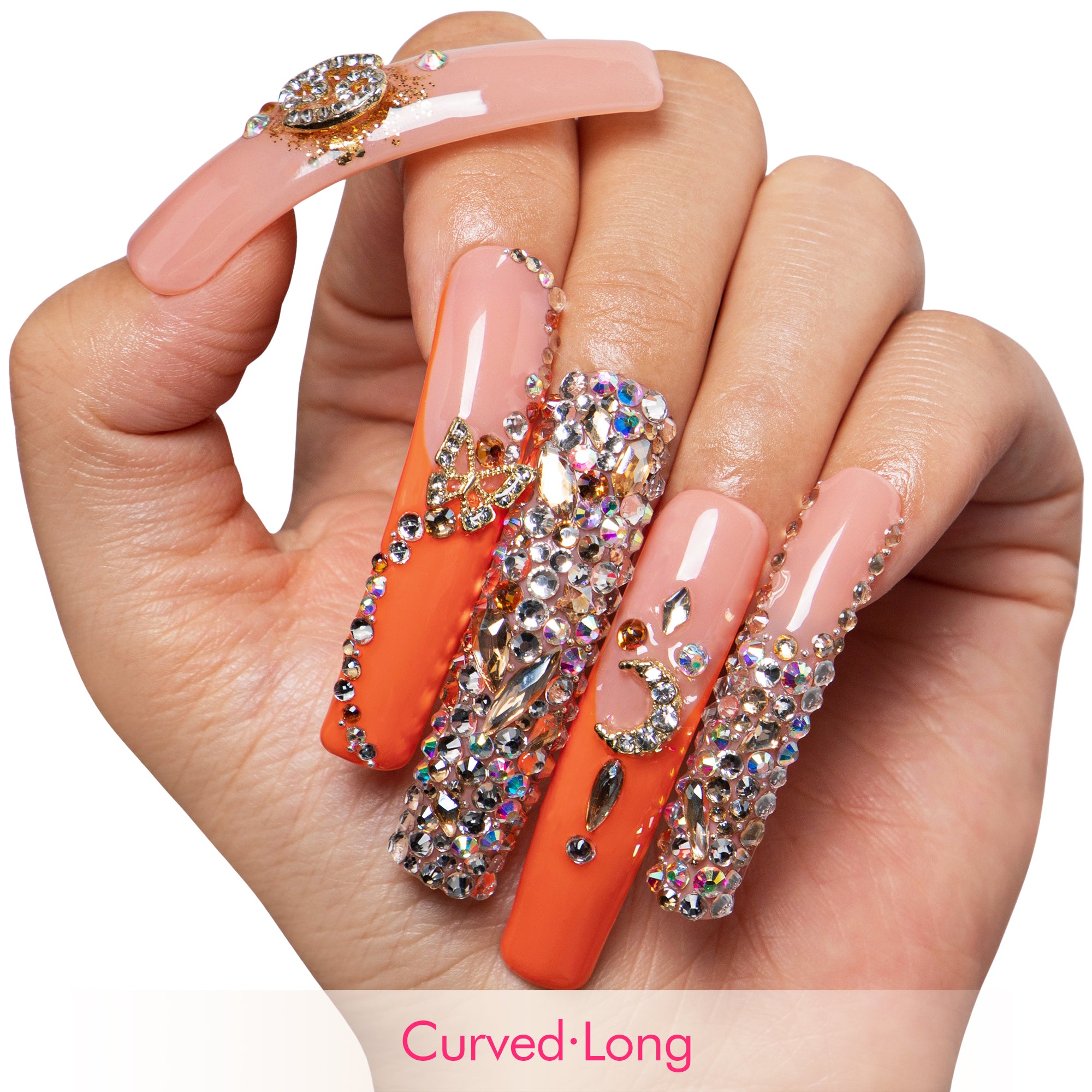 Neon Moon Cancer Handmade Nails H590