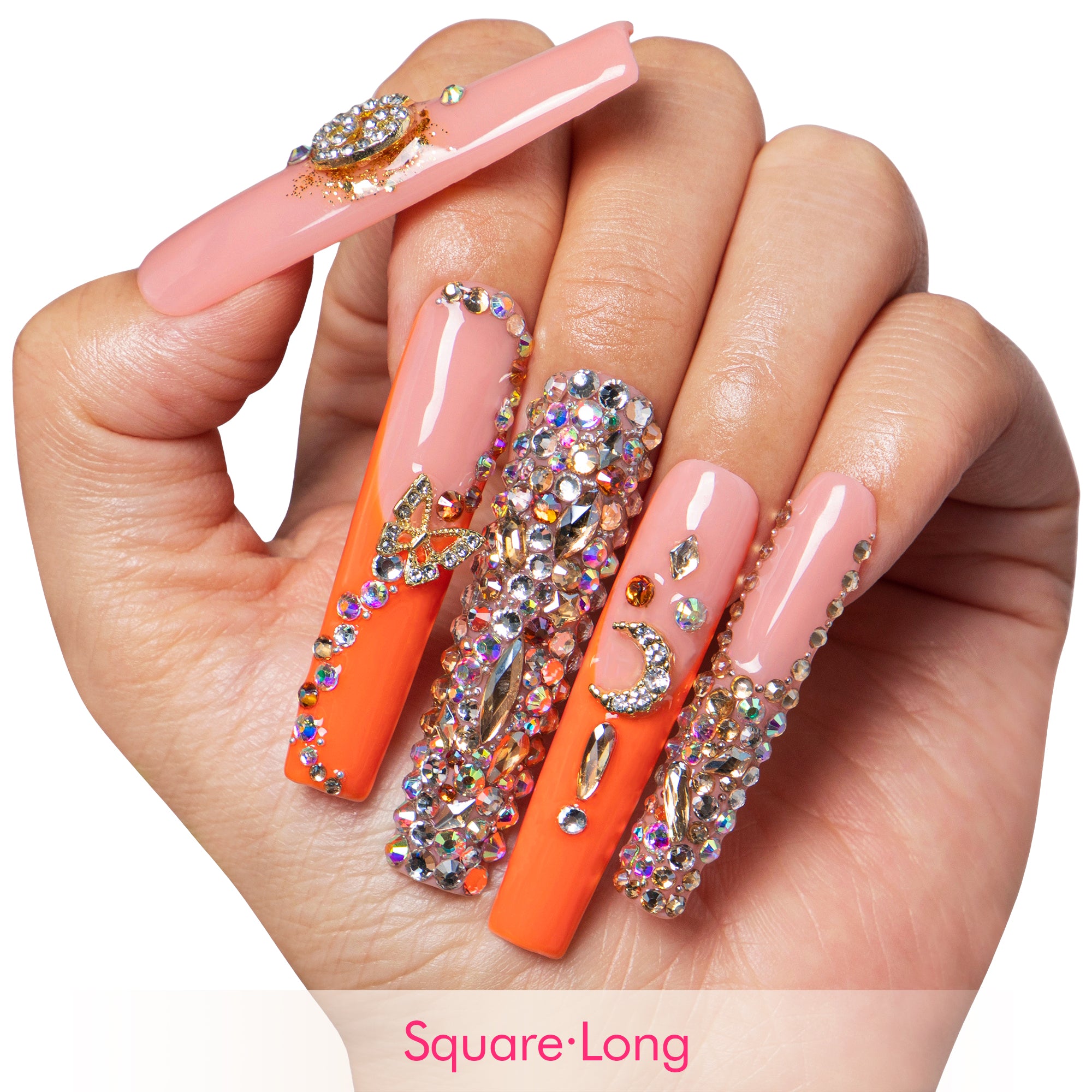 Neon Moon Cancer Handmade Nails H590
