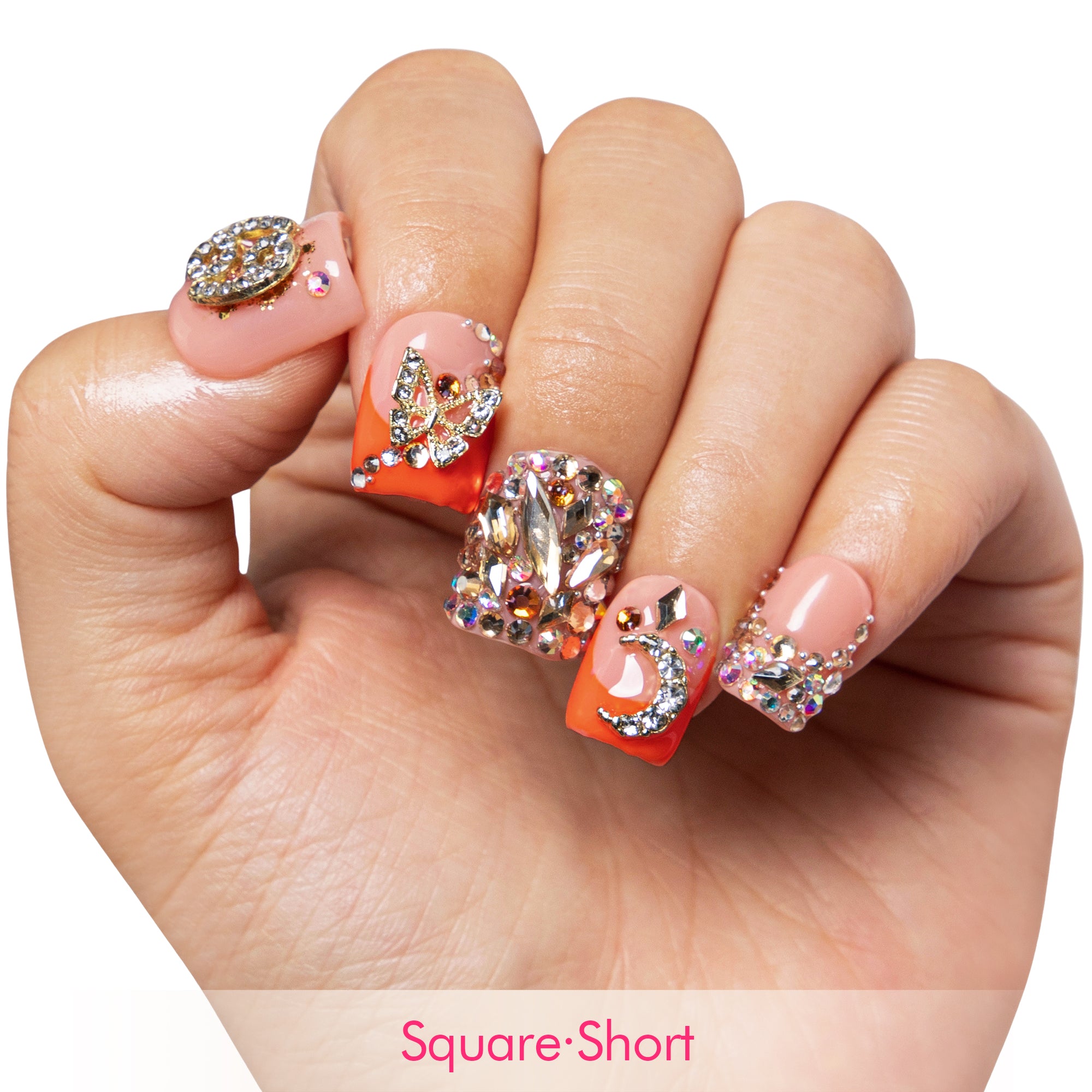 Neon Moon Cancer Handmade Nails H590