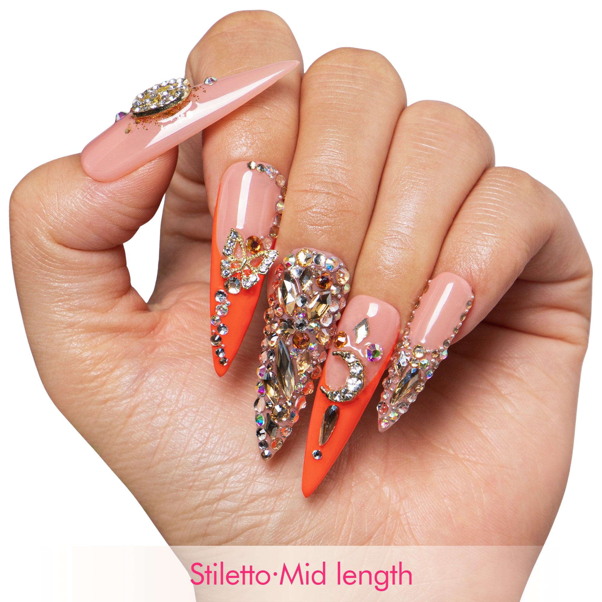 Neon Moon Cancer Handmade Nails H590