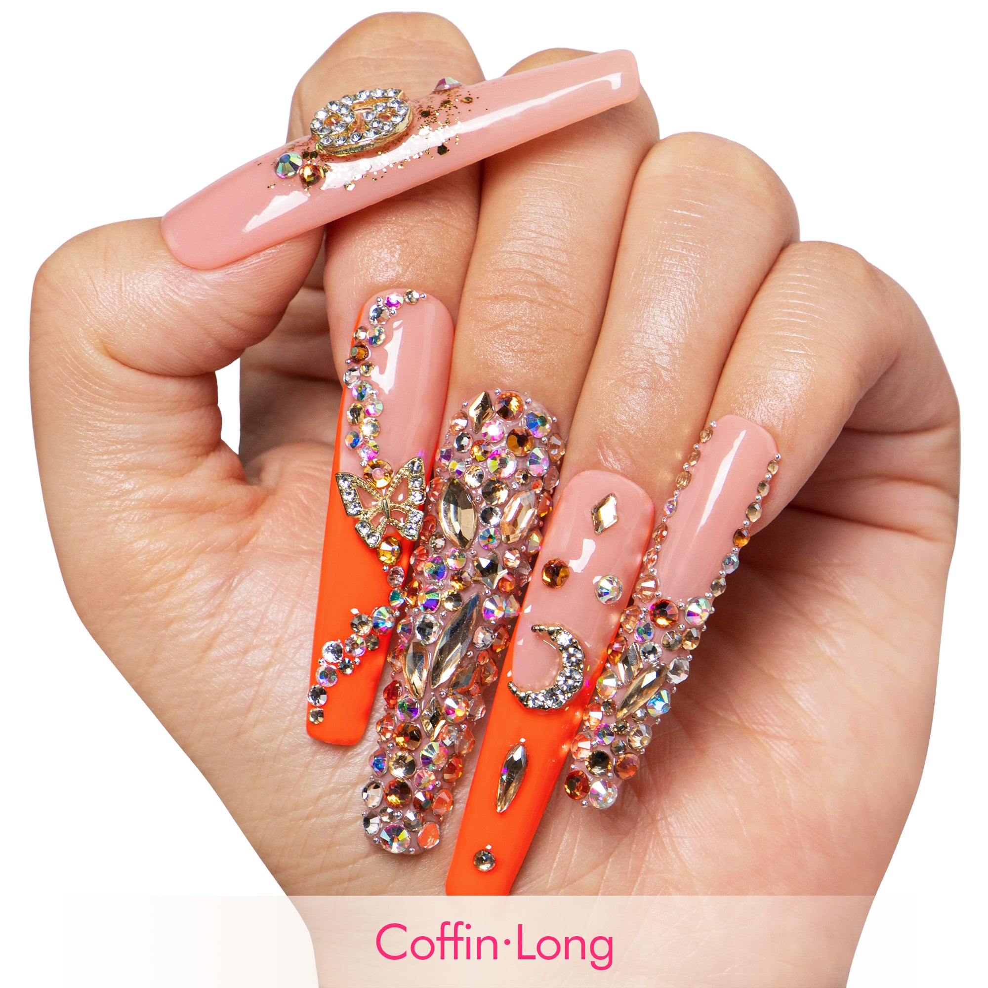 Neon Moon Cancer Handmade Nails H590