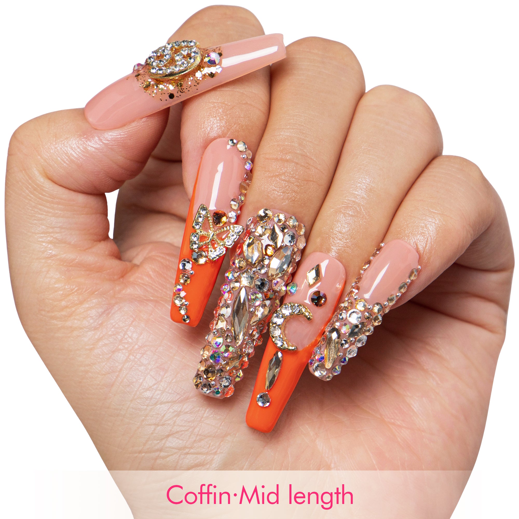 Neon Moon Cancer Handmade Nails H590