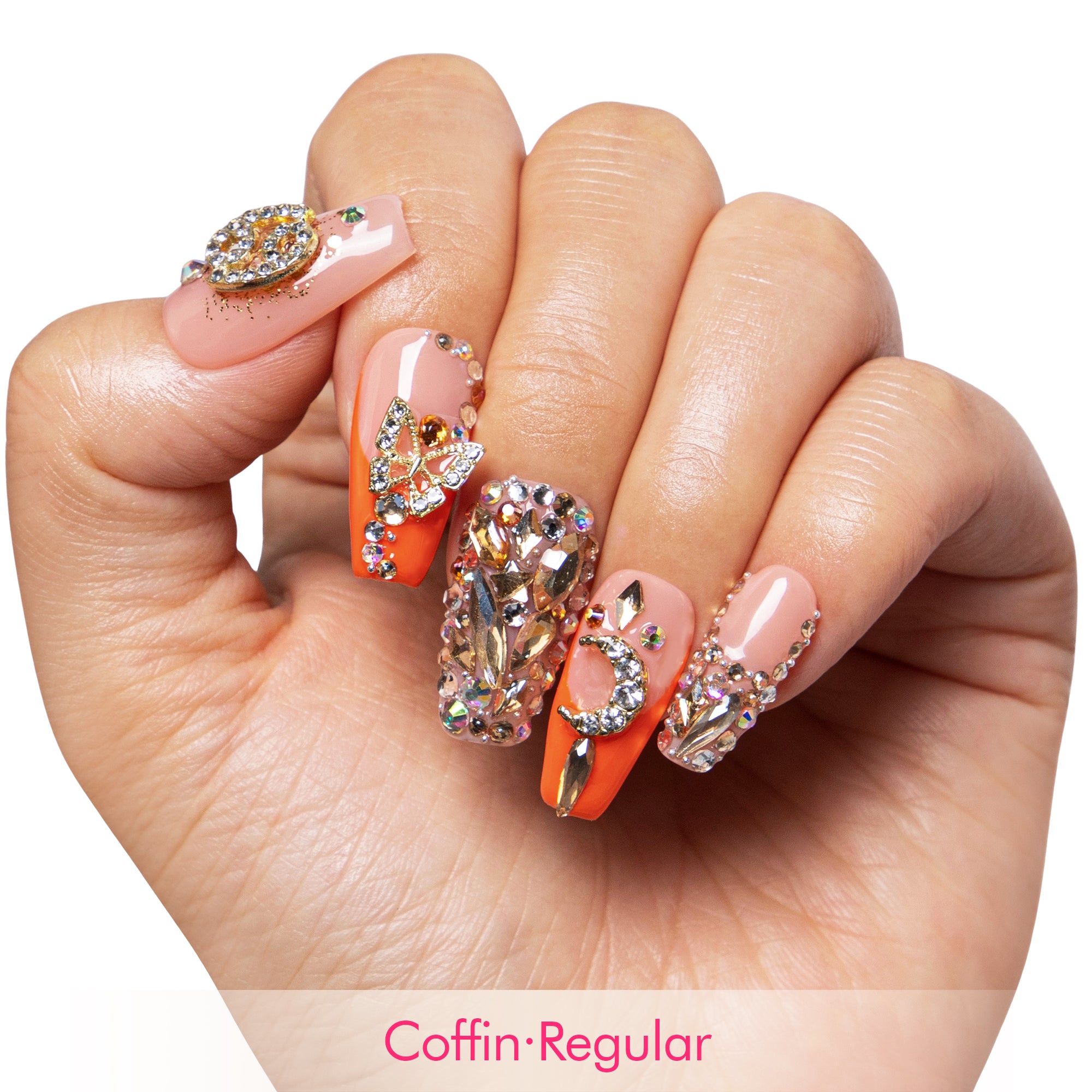Neon Moon Cancer Handmade Nails H590