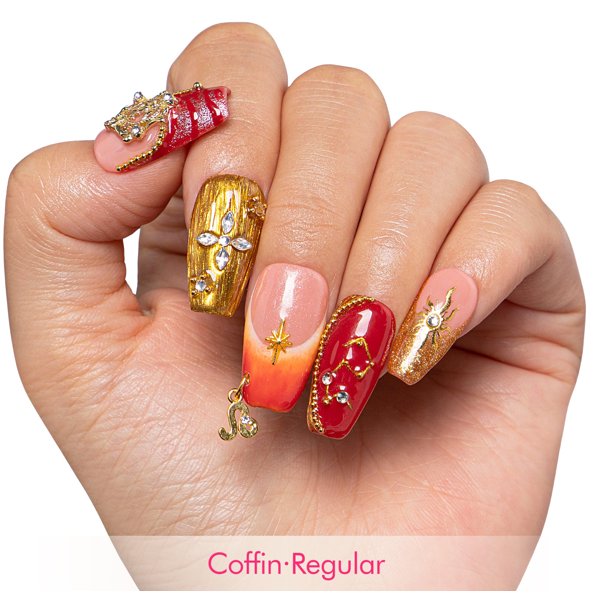 Leo’s Golden Hour Handmade Nails H593