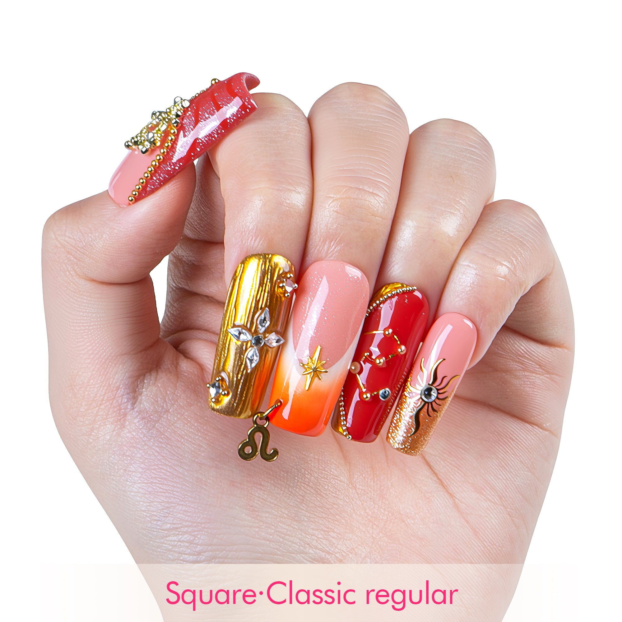 Leo’s Golden Hour Handmade Nails H593