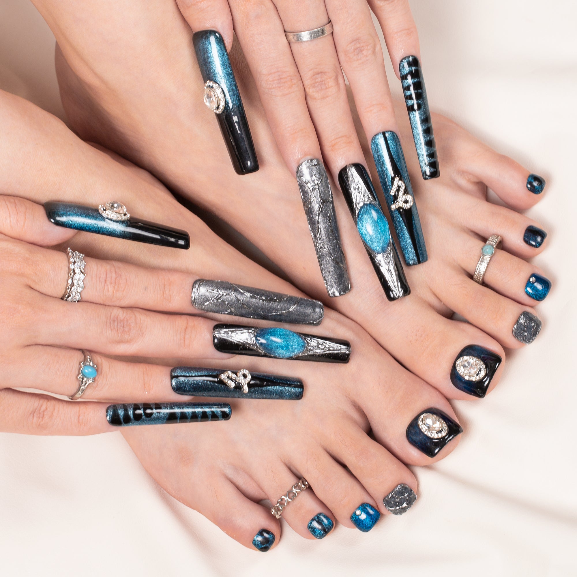Capricorn Cosmic Energy Combo Set Handmade Nails H597+T597