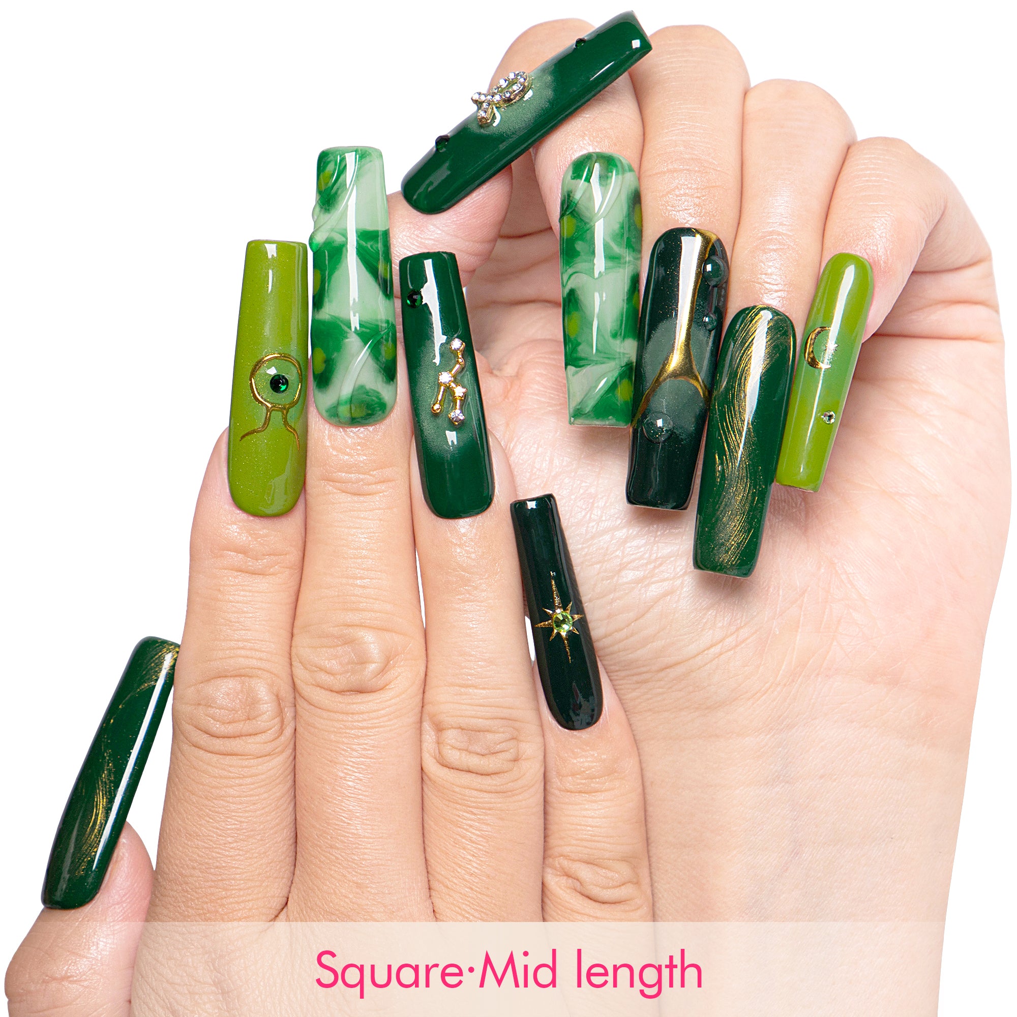 Taurus in Retrograde Handmade Nails H598