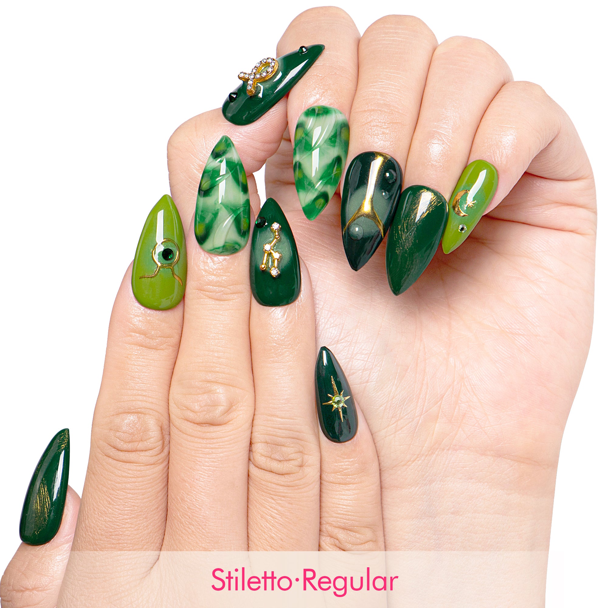 Taurus in Retrograde Handmade Nails H598