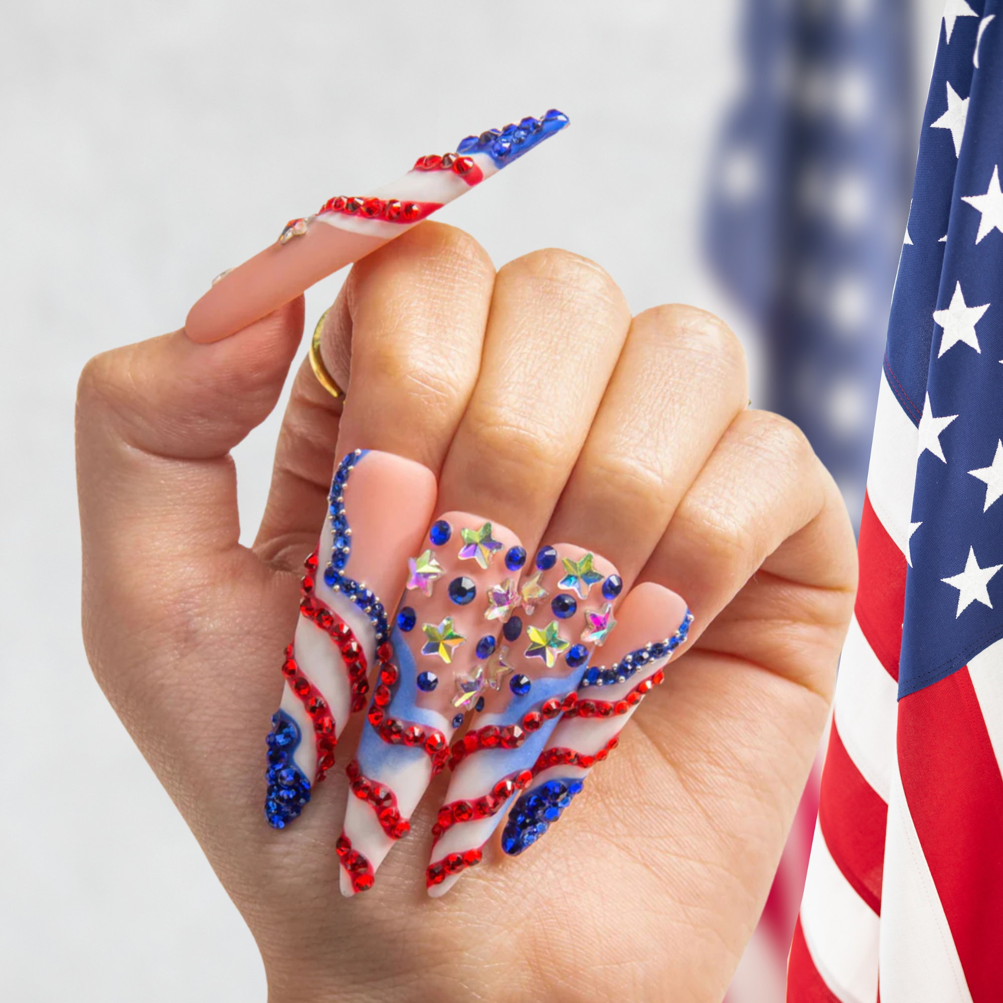 Drippin’ in Freedom Handmade Nails H601
