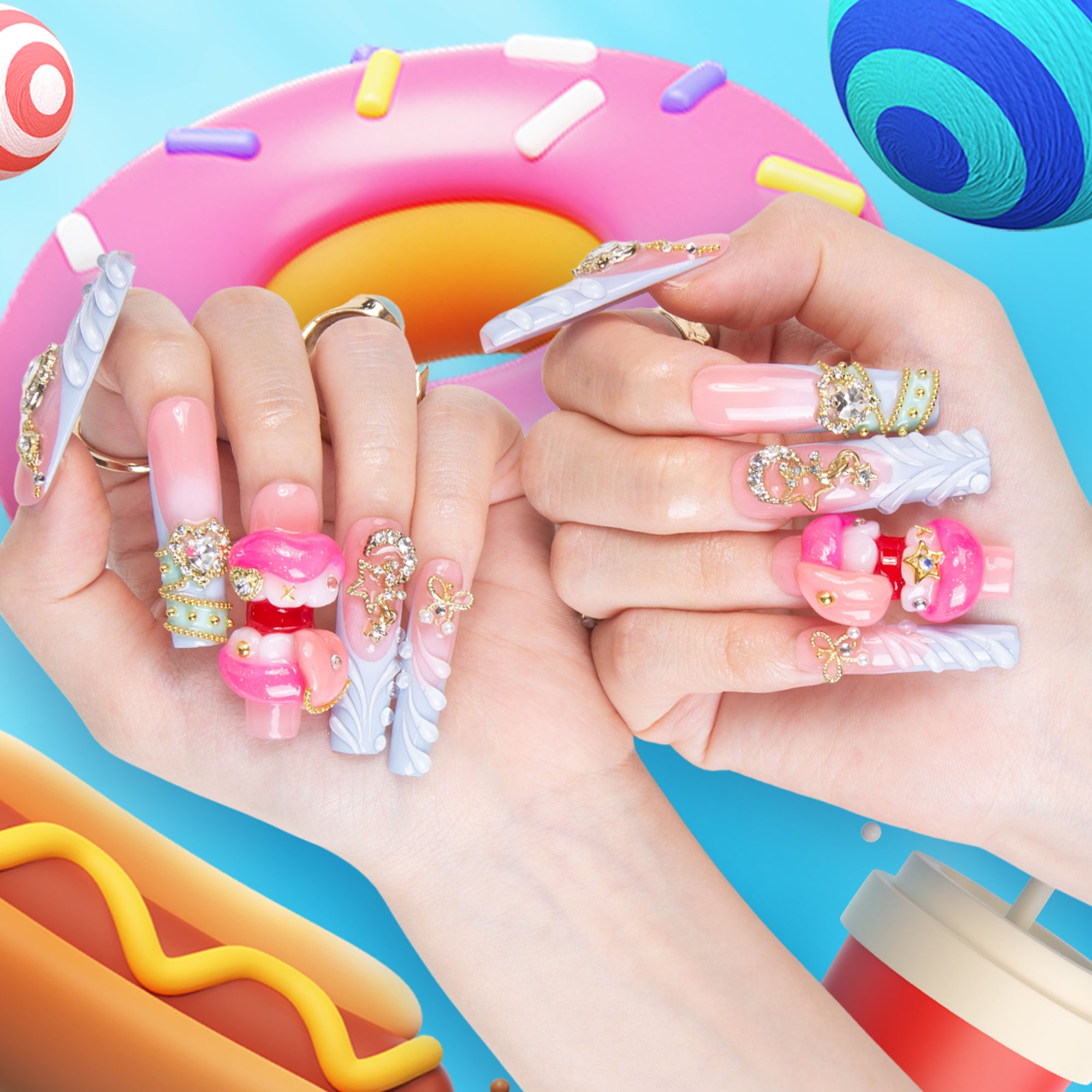 Too Cute to Care Handmade Nails H603