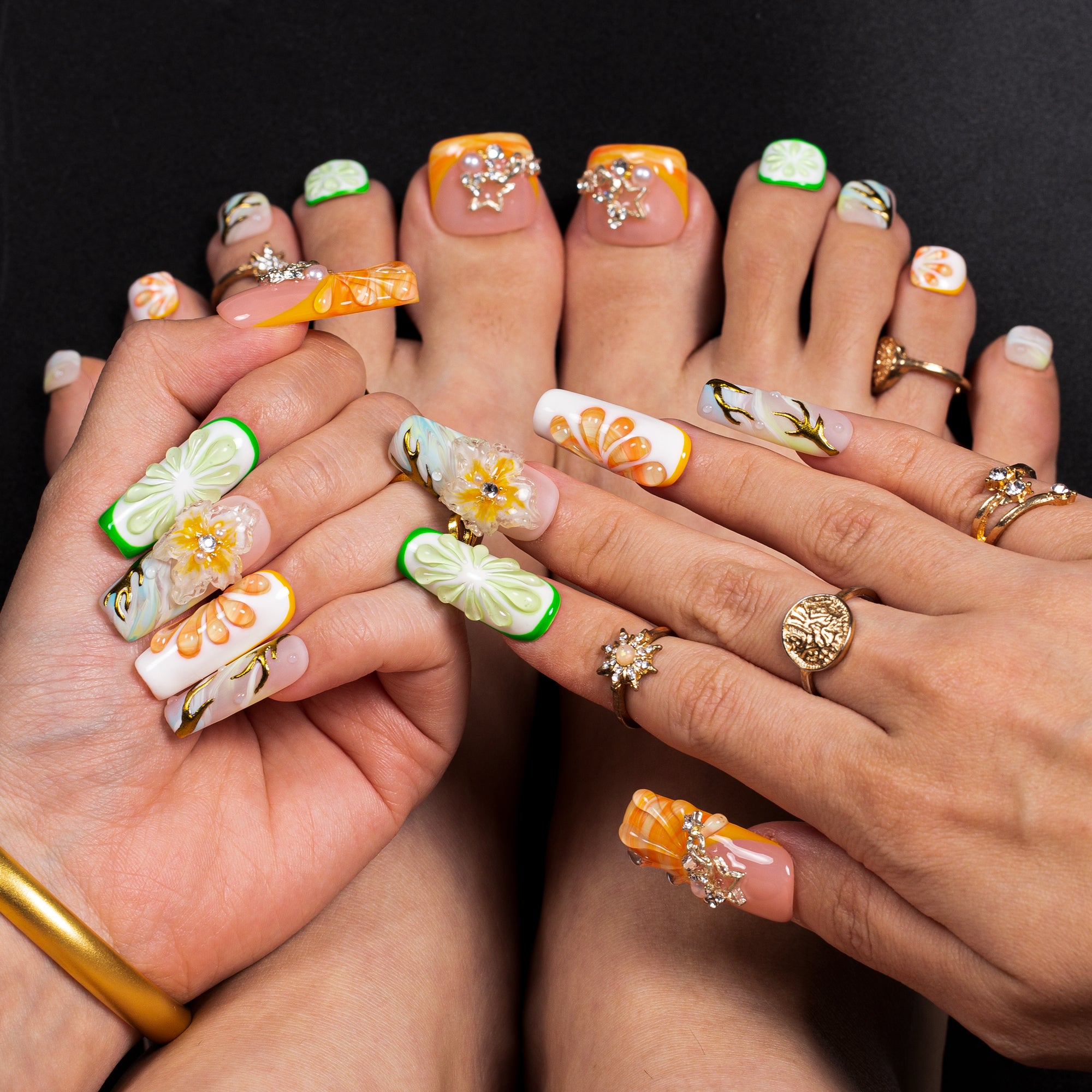 Juicy But Jaded Combo Set Handmade Nails H605+T605