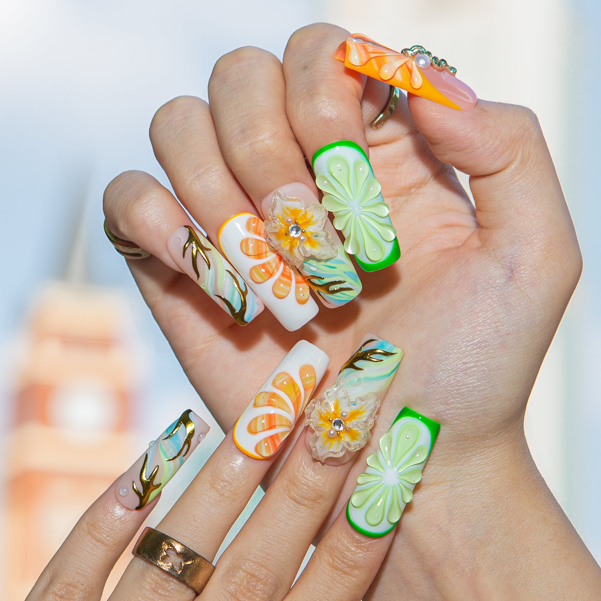 Juicy But Jaded Handmade Nails H605