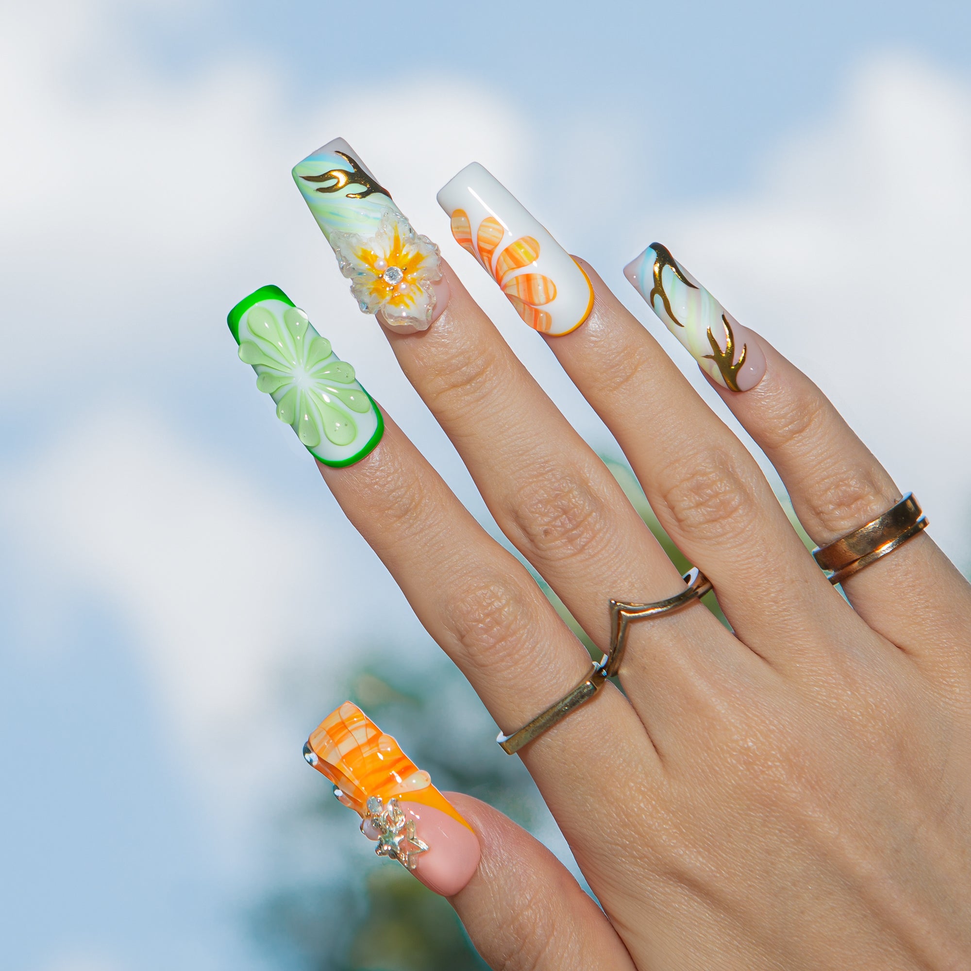 Juicy But Jaded Handmade Square Nails H605 RTS