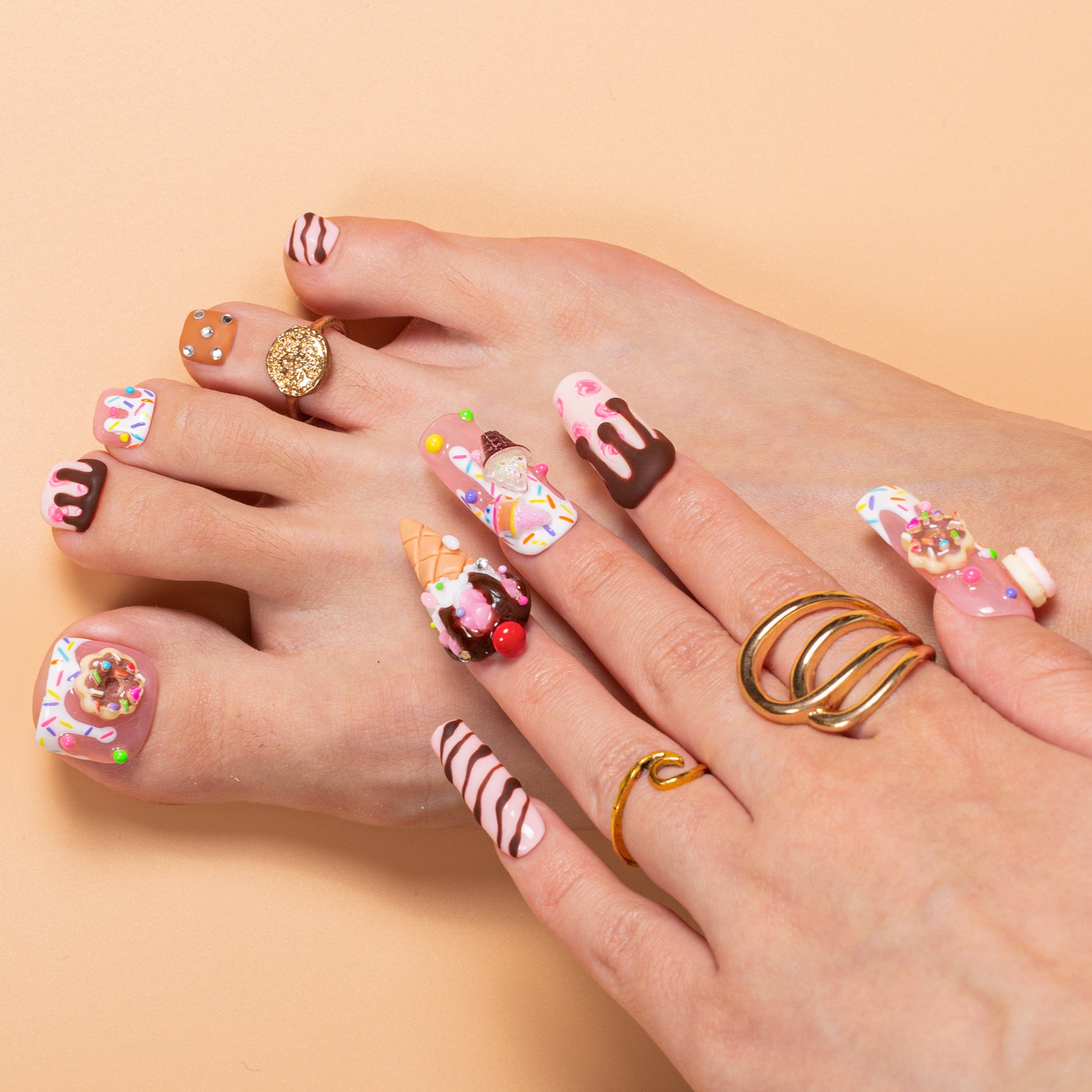 Sugar High, Boy Bye! Combo Set Handmade Nails H606+T606