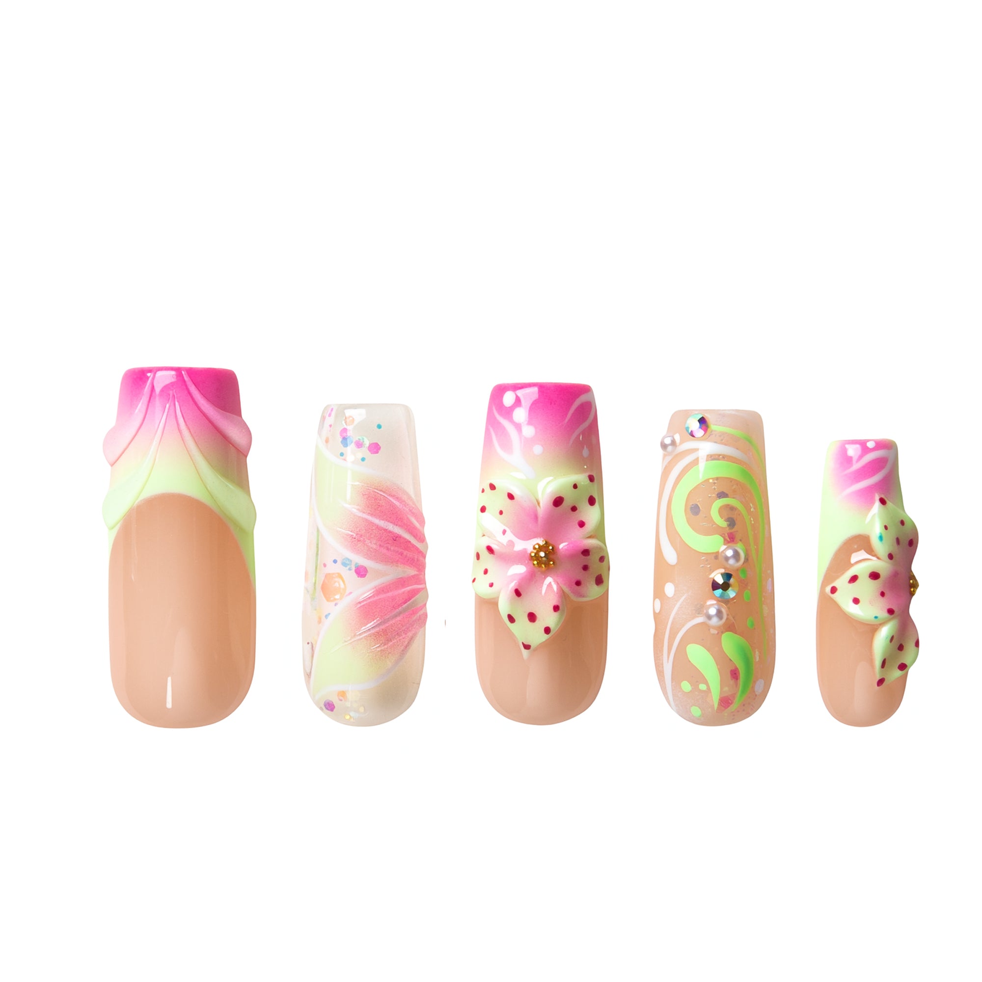 Flower Child, Heartbreaker Handmade Nails H607