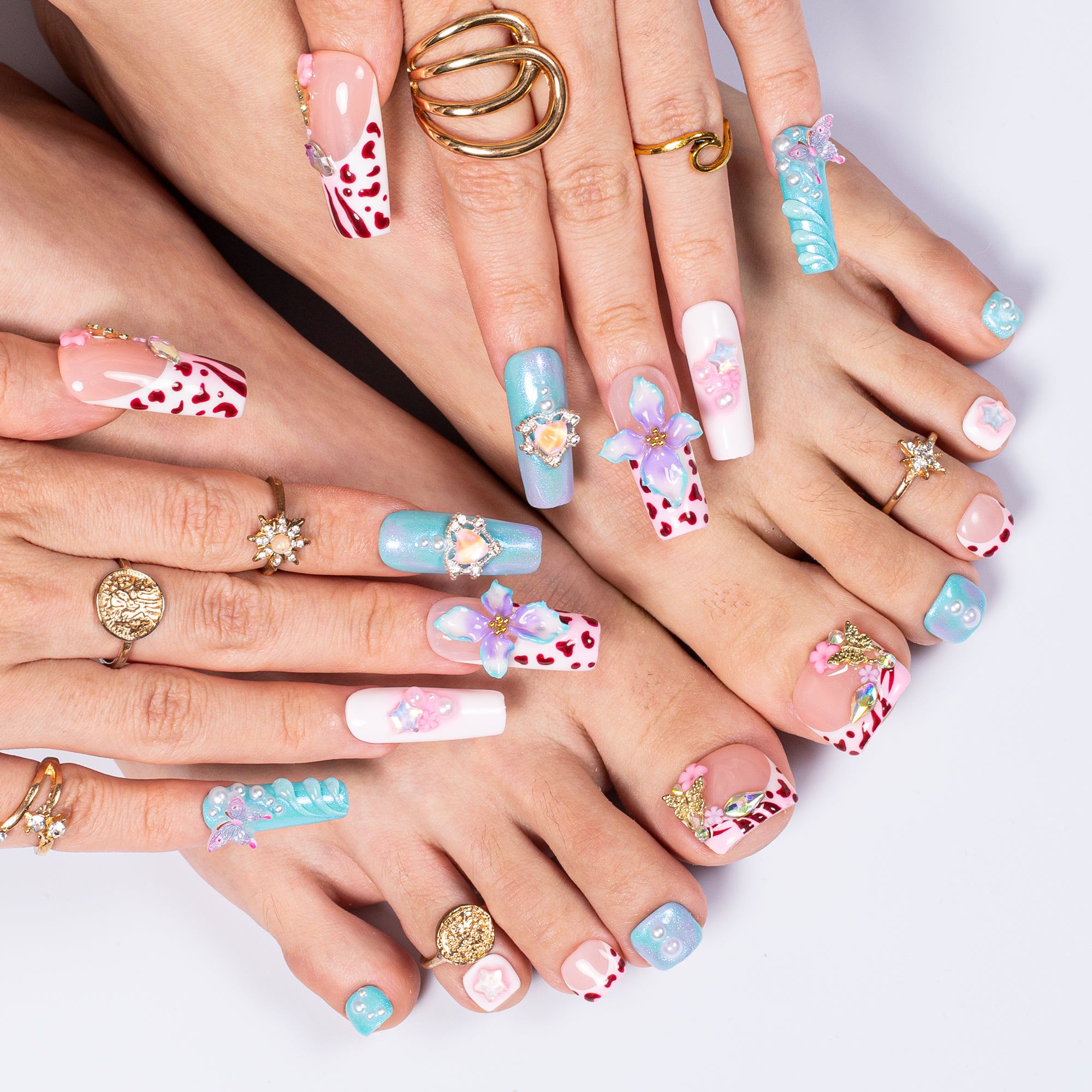 Wild Crush Combo Set Handmade Nails H611+T611