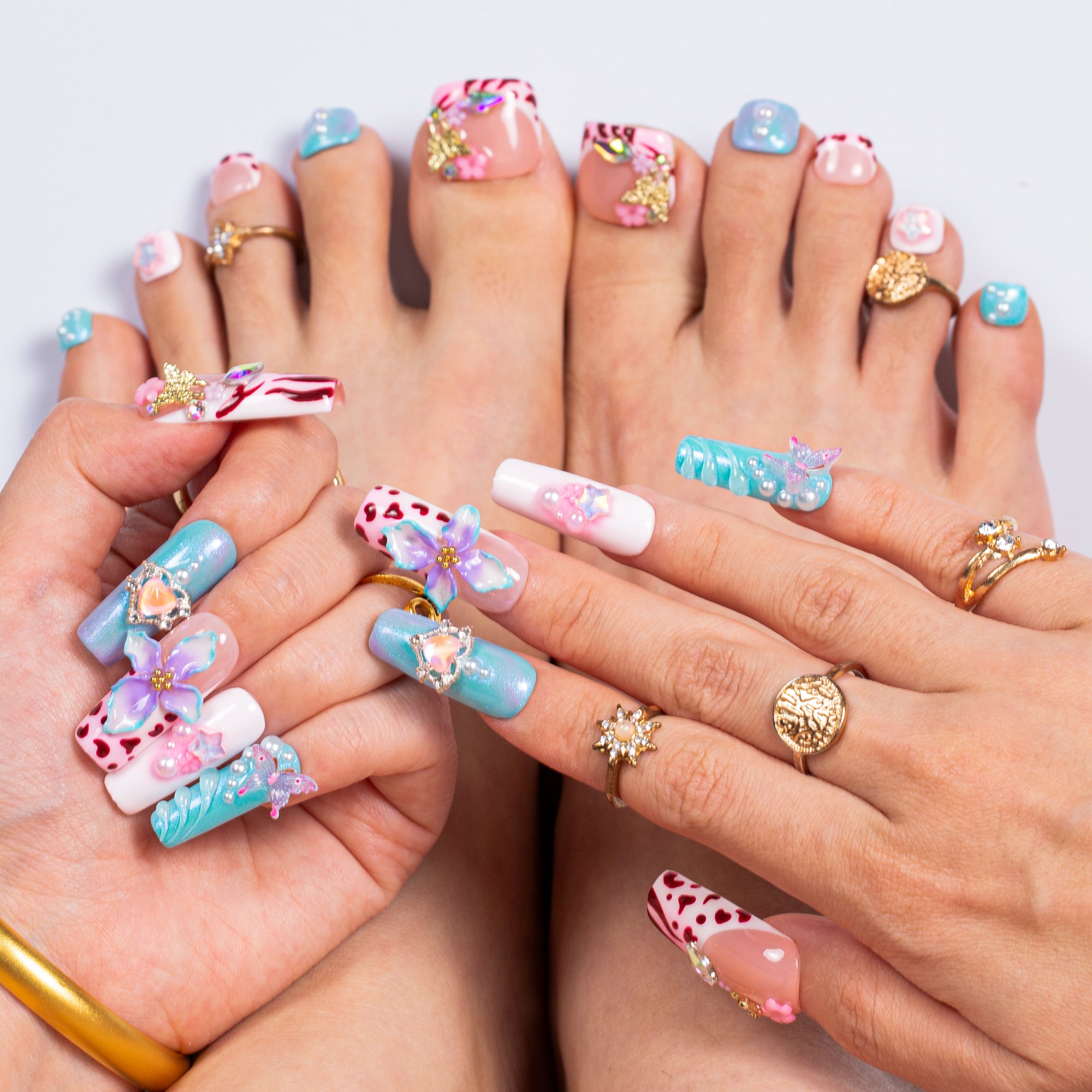 Wild Crush Combo Set Handmade Nails H611+T611