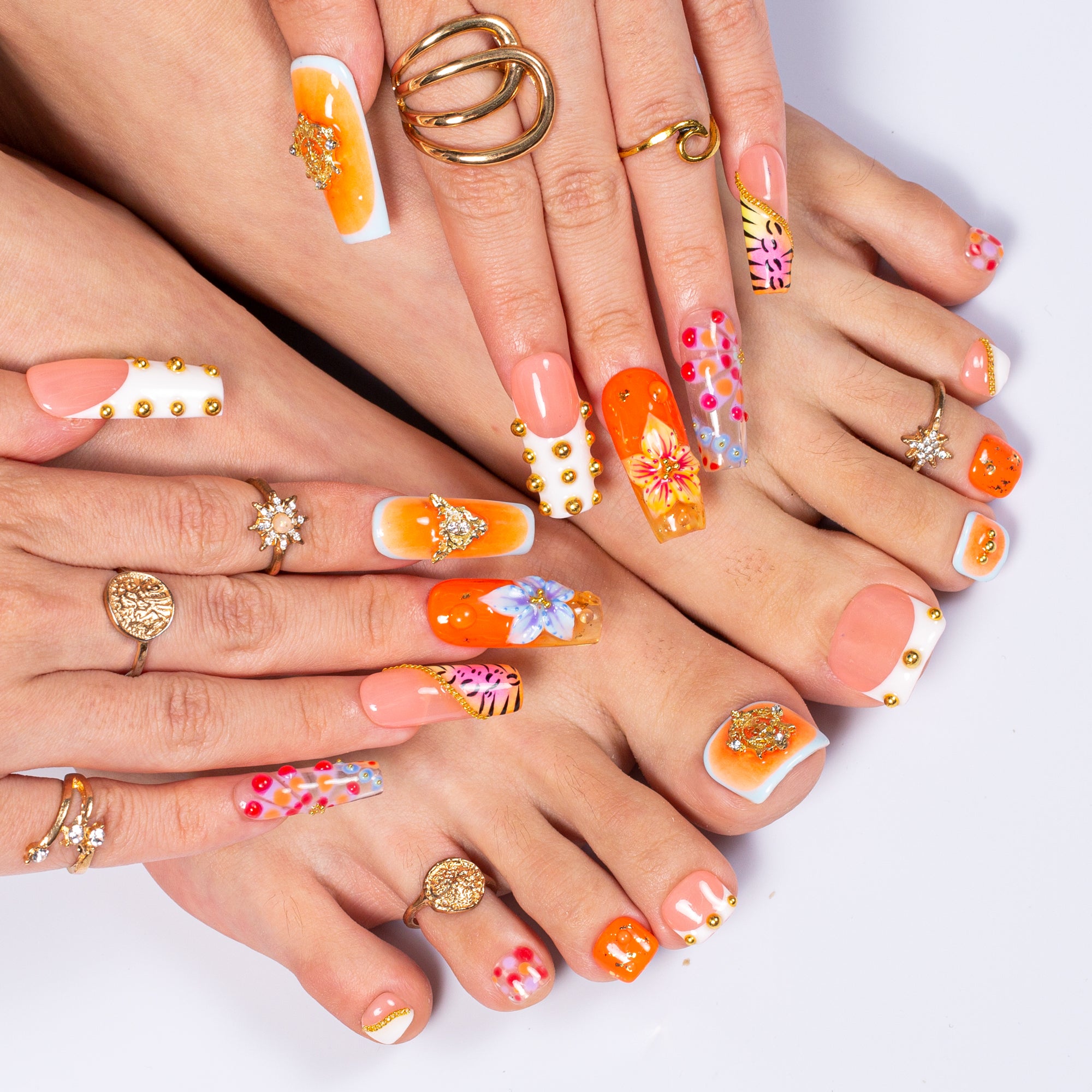 Tropical Trouble Combo Set Handmade Nails H612+T612
