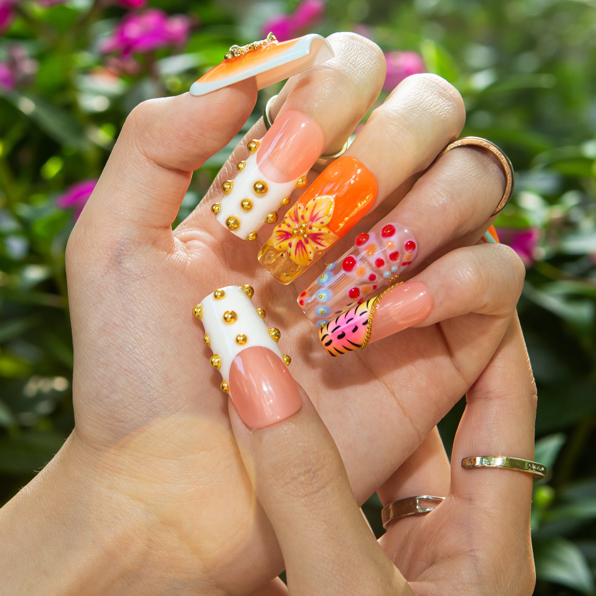 Tropical Trouble Handmade Nails H612