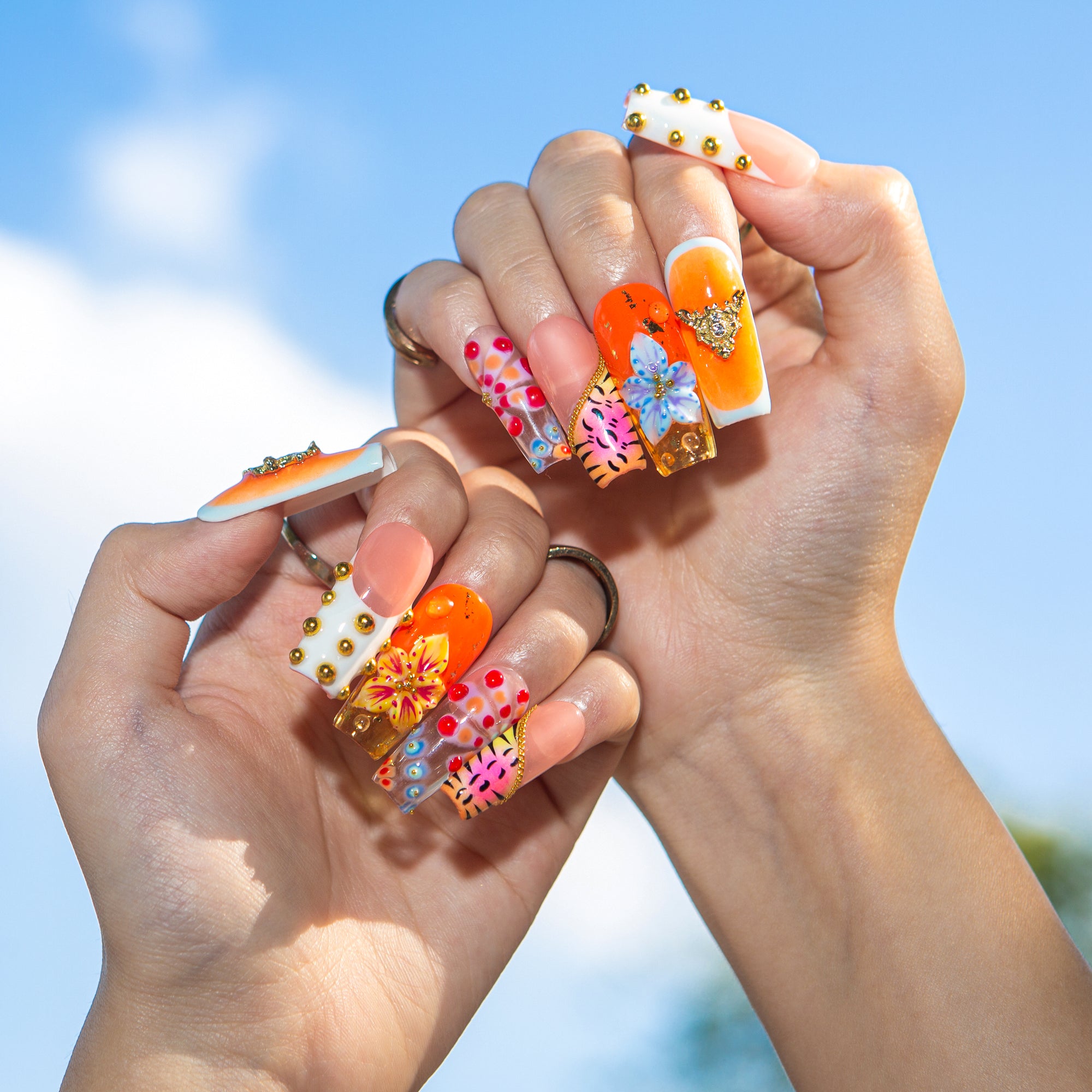 Tropical Trouble Handmade Nails H612