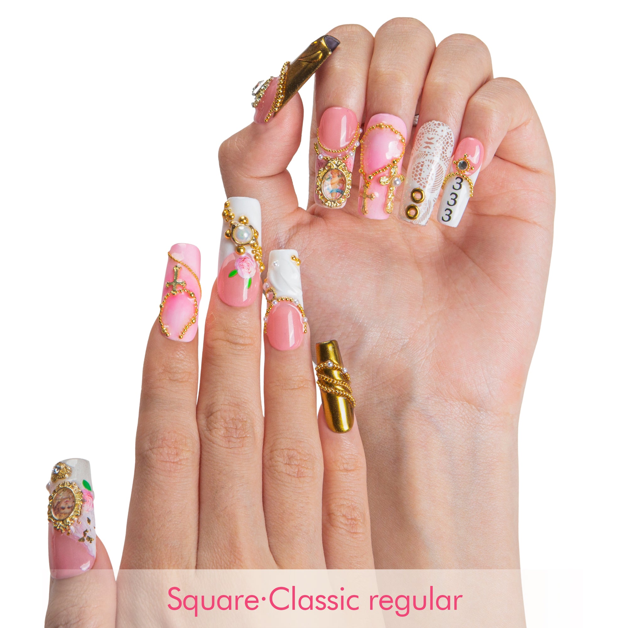 Gilded Heartbreak Handmade Nails H615