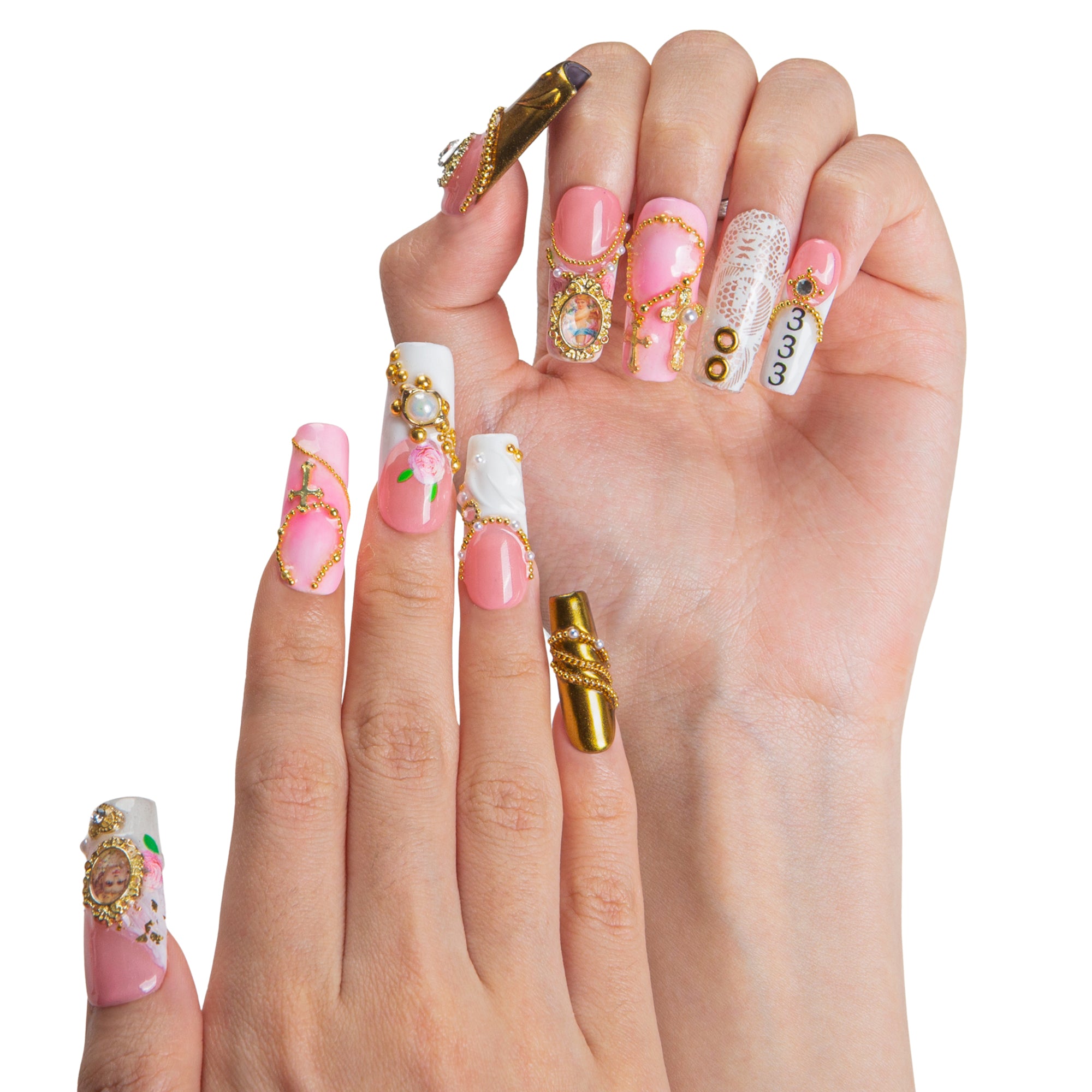 Gilded Heartbreak Handmade Nails H615