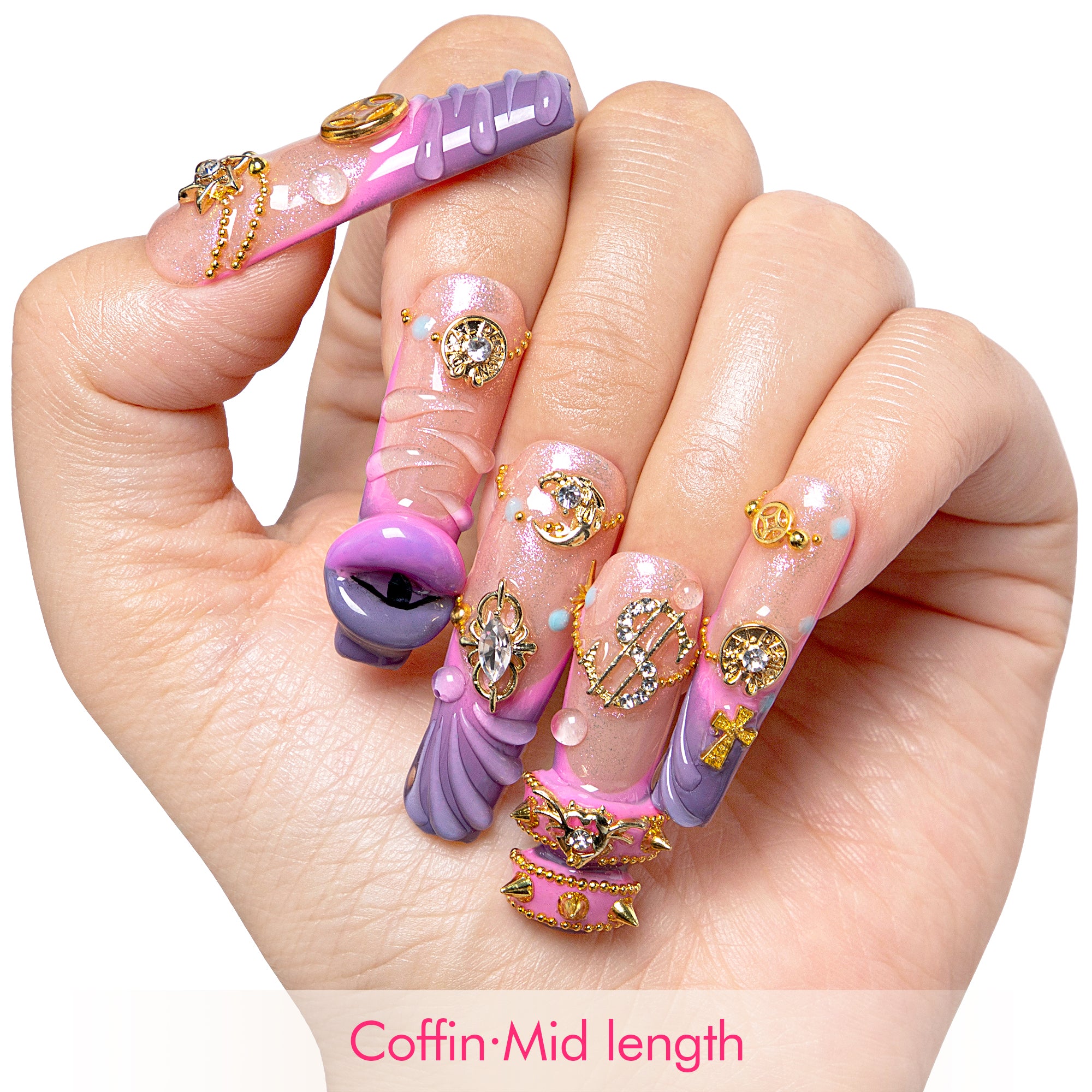 Starry-Eyed Trouble Handmade Nails H616