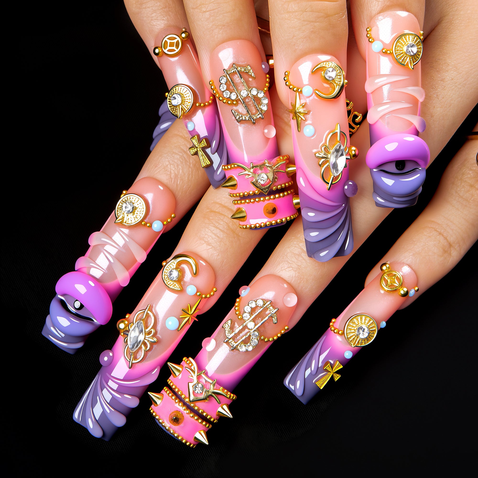 Starry-Eyed Trouble Handmade Nails H616