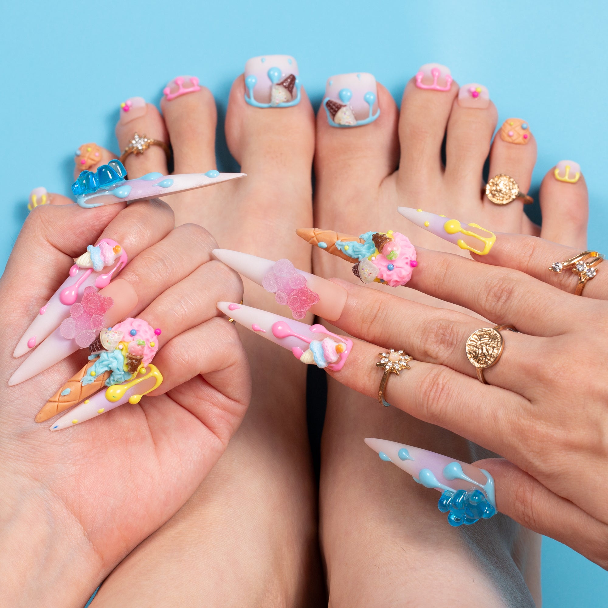 Drippin’ Not feelin’  Combo Set Handmade Nails H618+T618