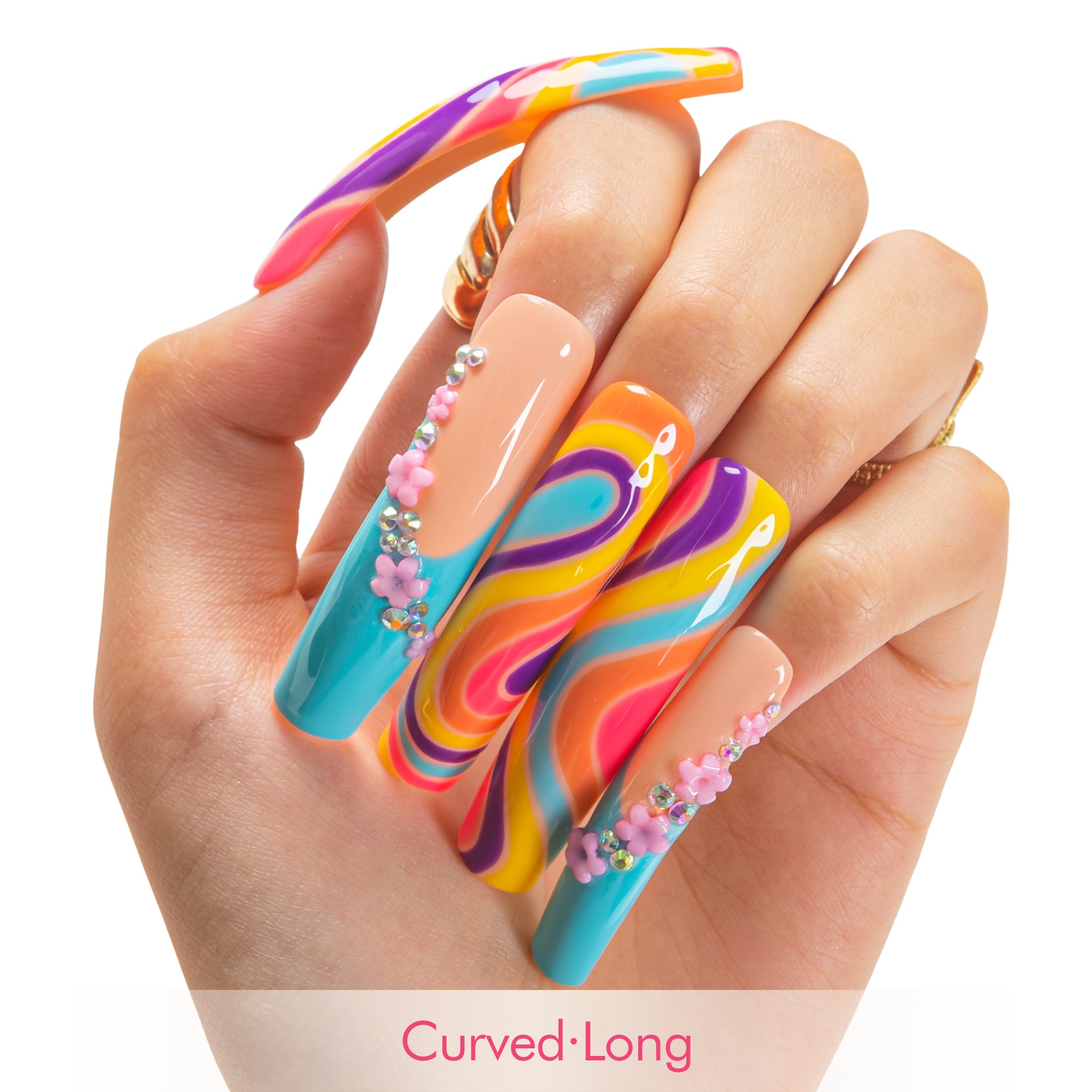 Too Groovy To Text Back Handmade Nails H619