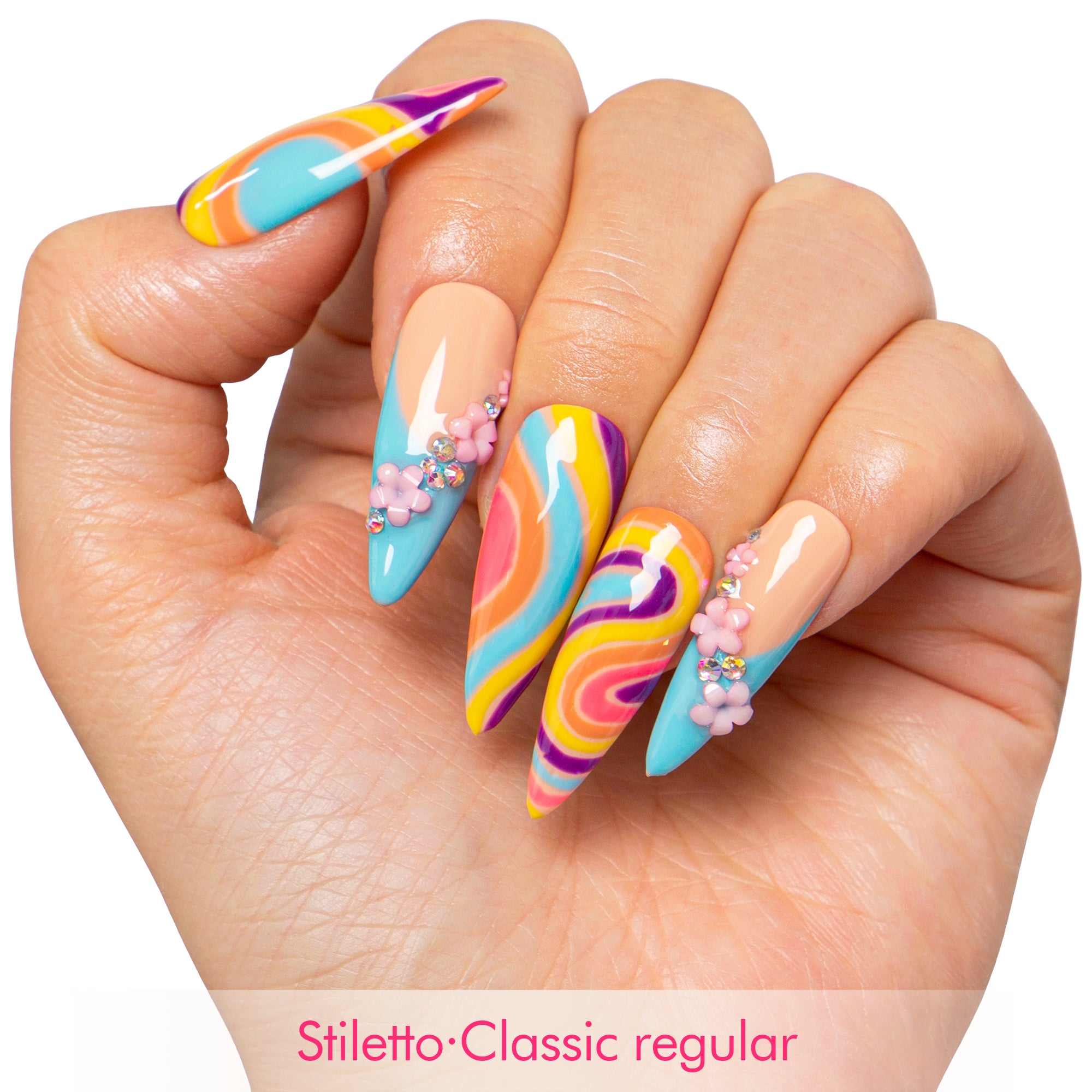 Too Groovy To Text Back Handmade Nails H619