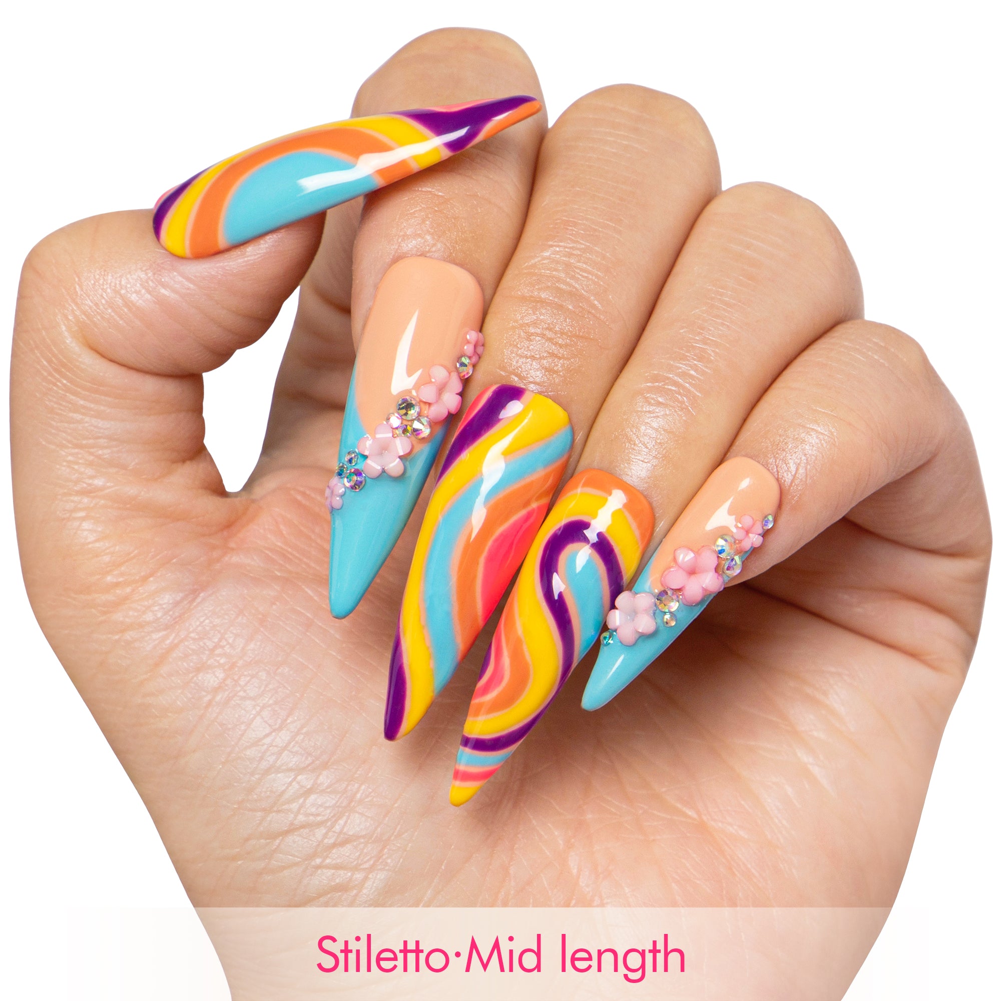 Too Groovy To Text Back Handmade Nails H619