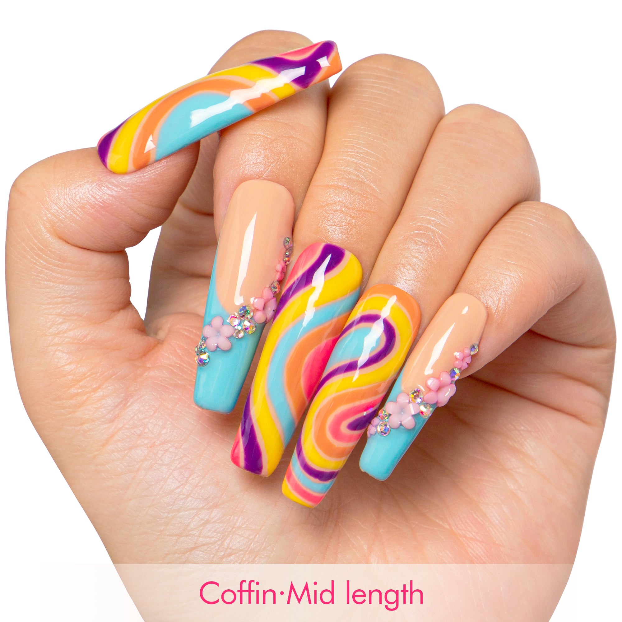 Too Groovy To Text Back Handmade Nails H619