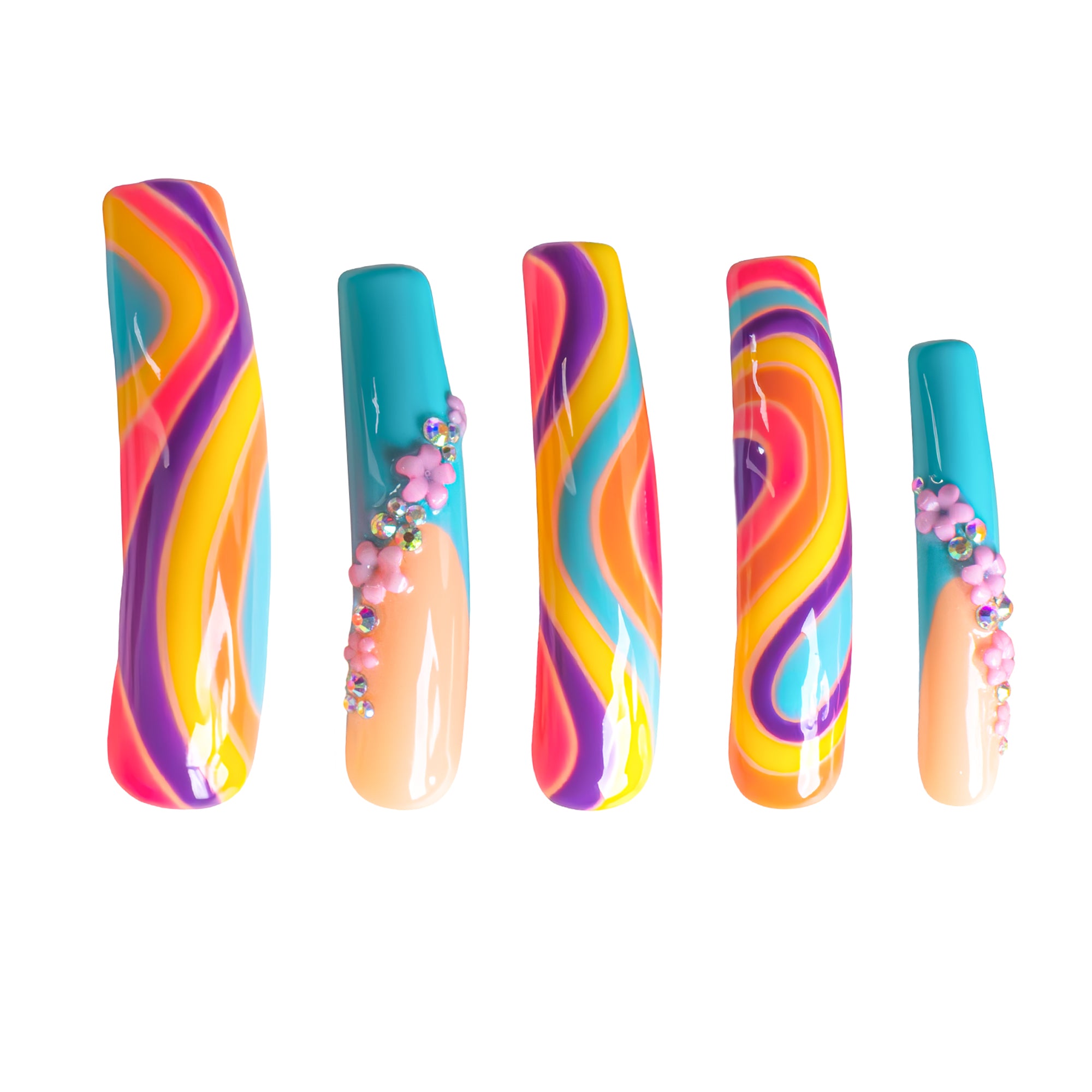 Too Groovy To Text Back Handmade Nails H619