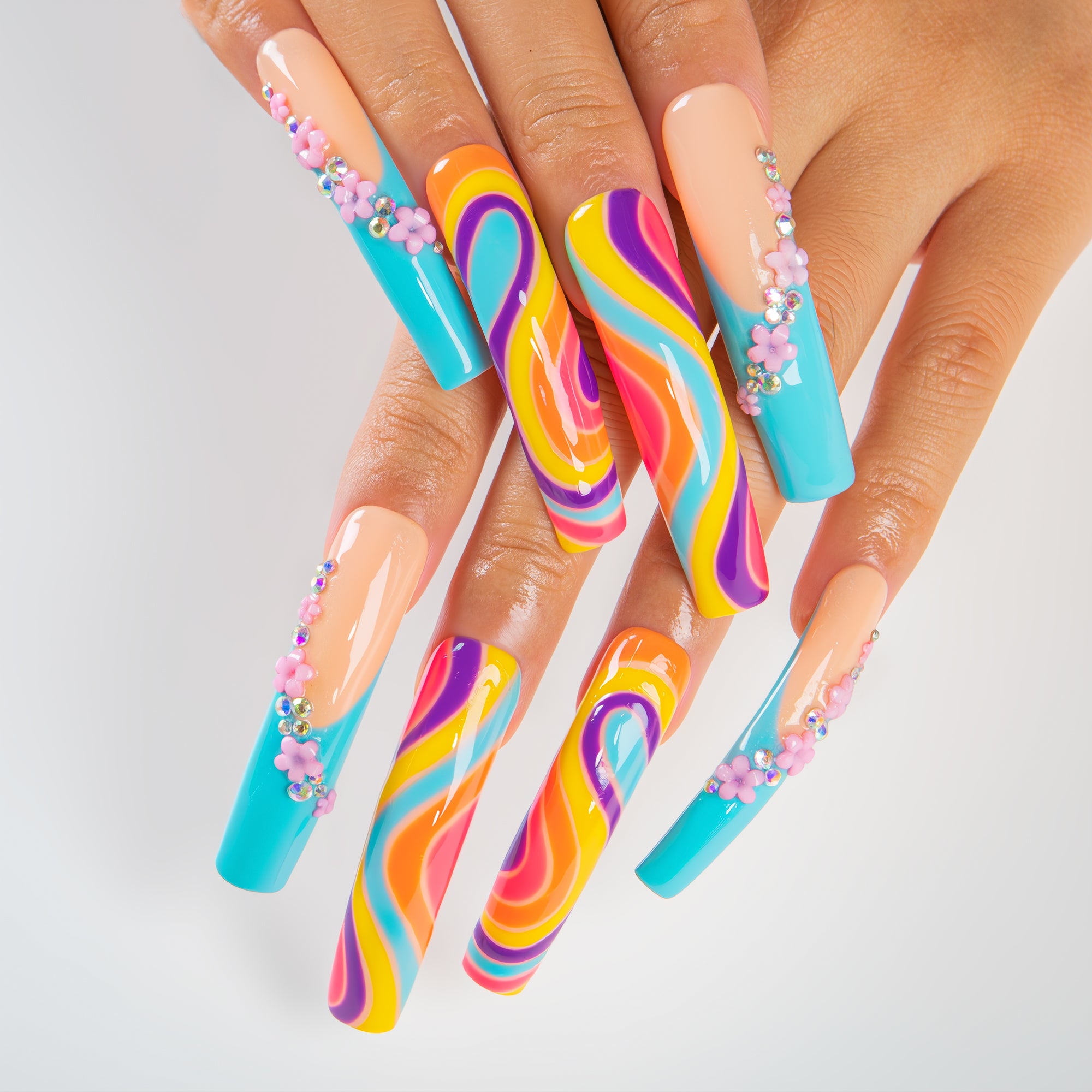 Too Groovy To Text Back Handmade Nails H619