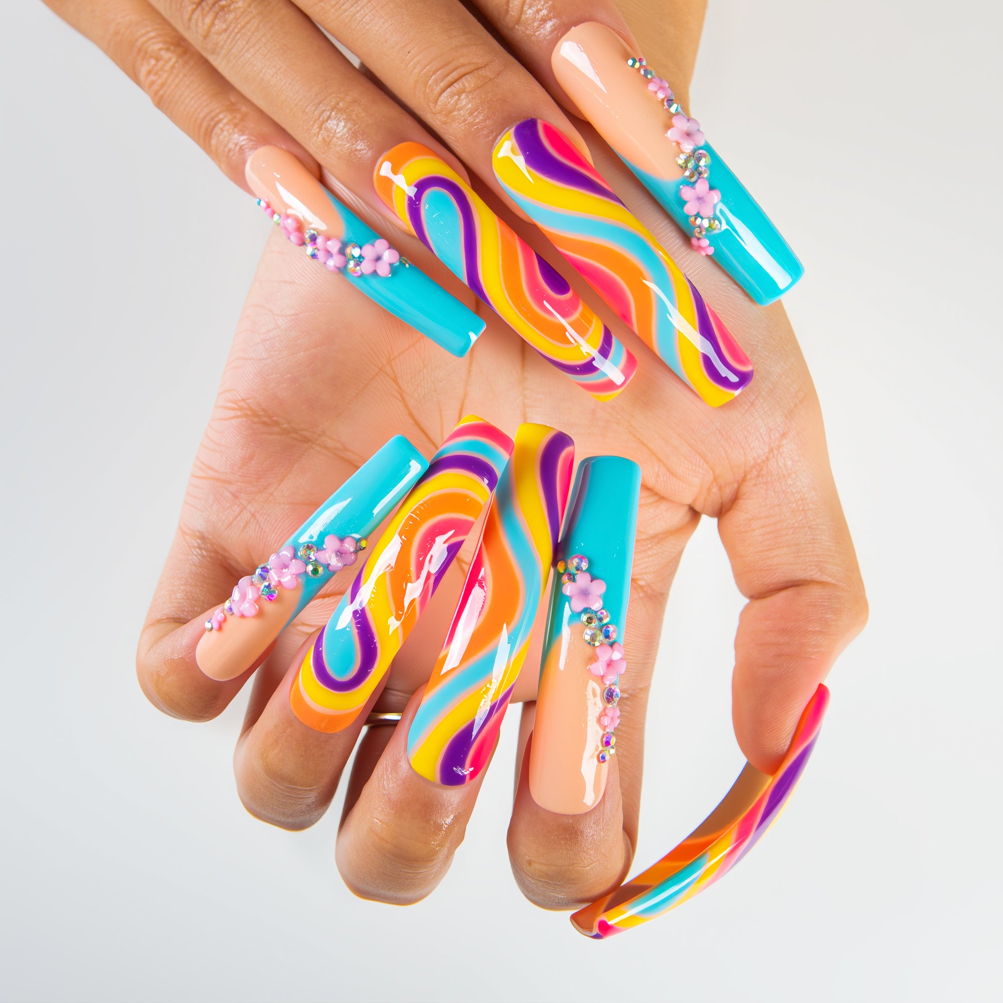 Too Groovy To Text Back Handmade Nails H619