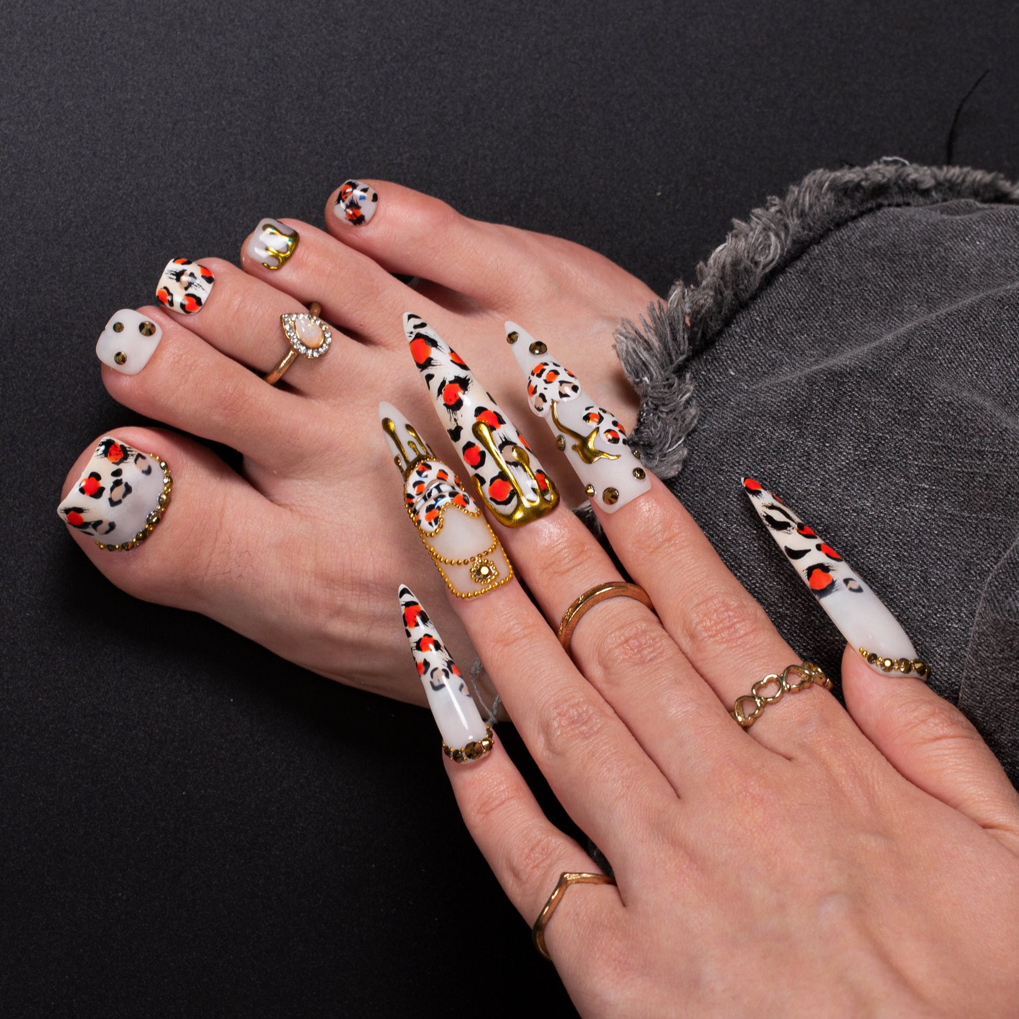 Glamour Gone Wild Combo Set Handmade Nails H620+T620