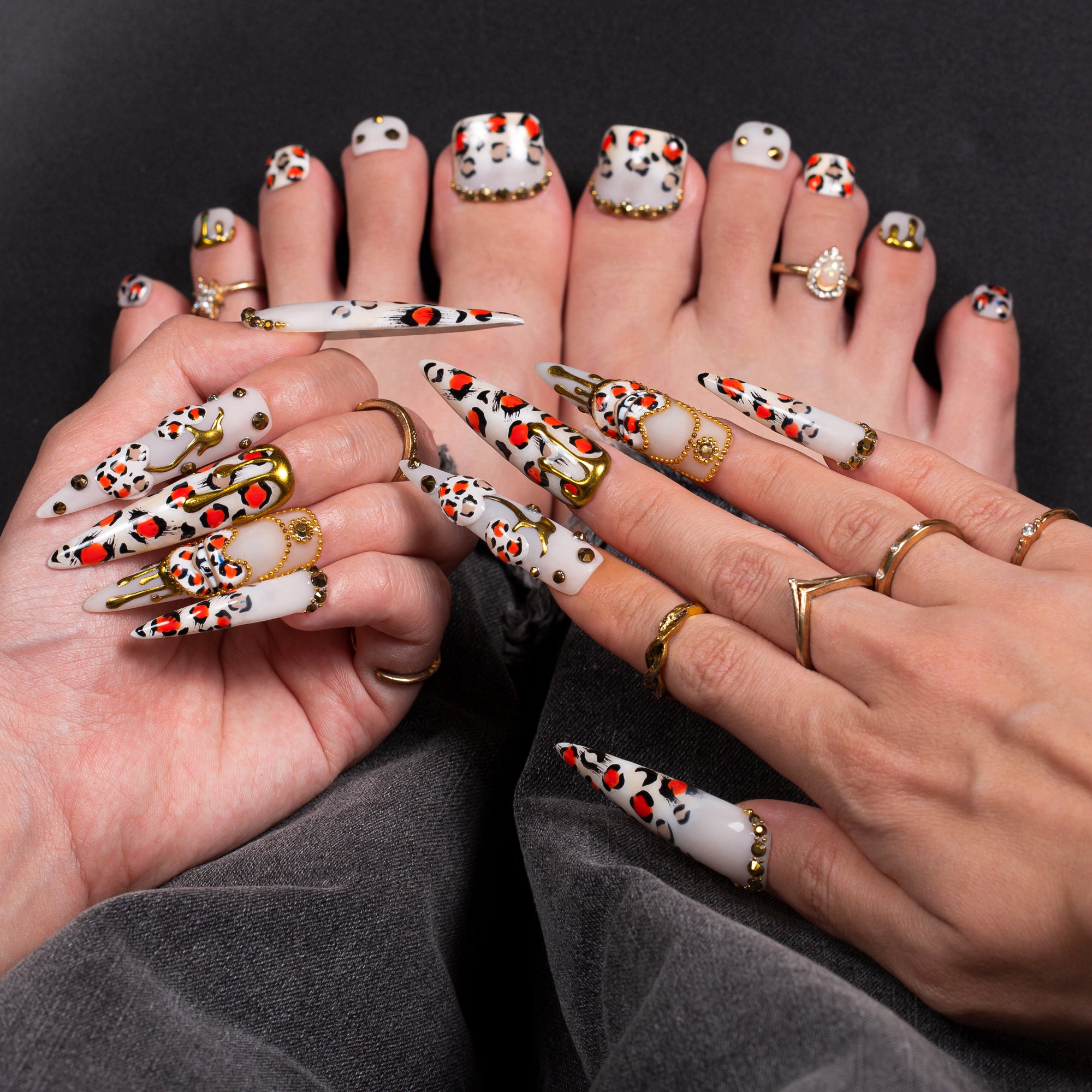 Glamour Gone Wild Combo Set Handmade Nails H620+T620