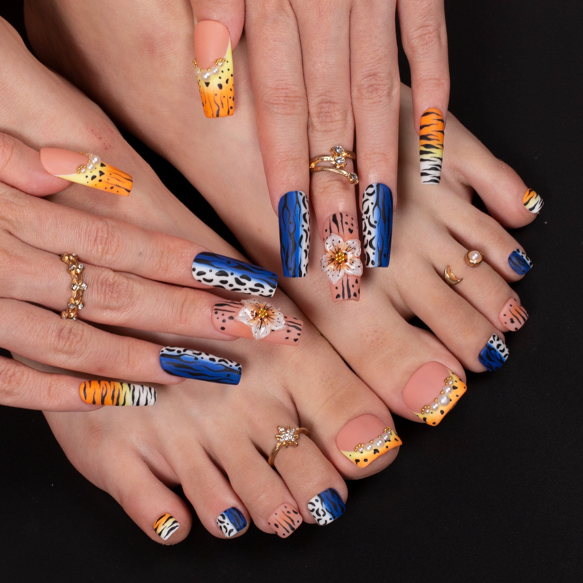 Leopard Lust Combo Set Handmade Nails H626+T626