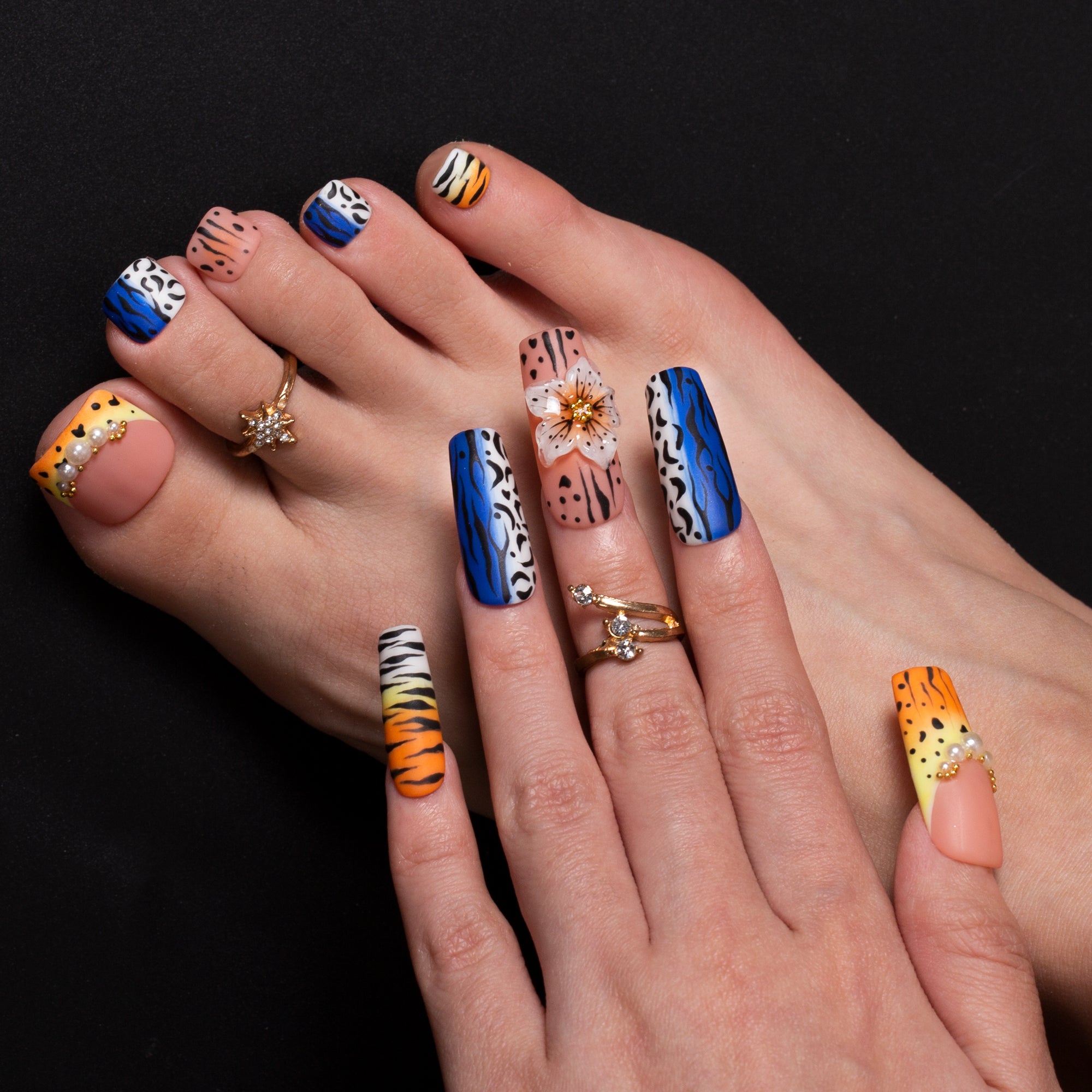 Leopard Lust Combo Set Handmade Nails H626+T626