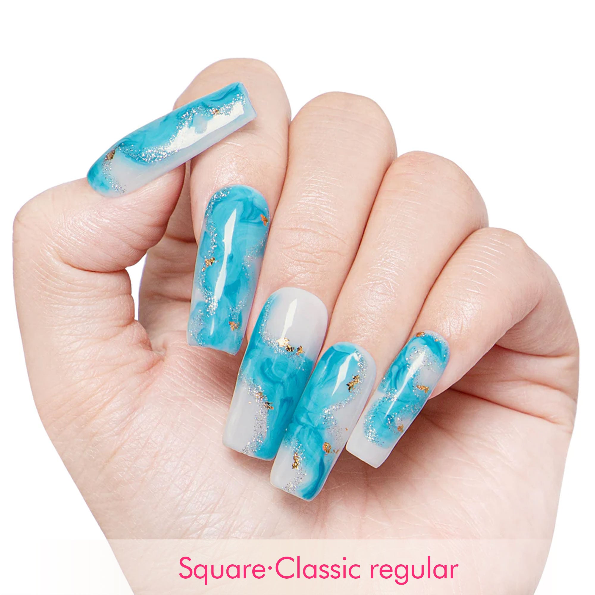 Blue Bay Wave Blue Handmade Nails H63
